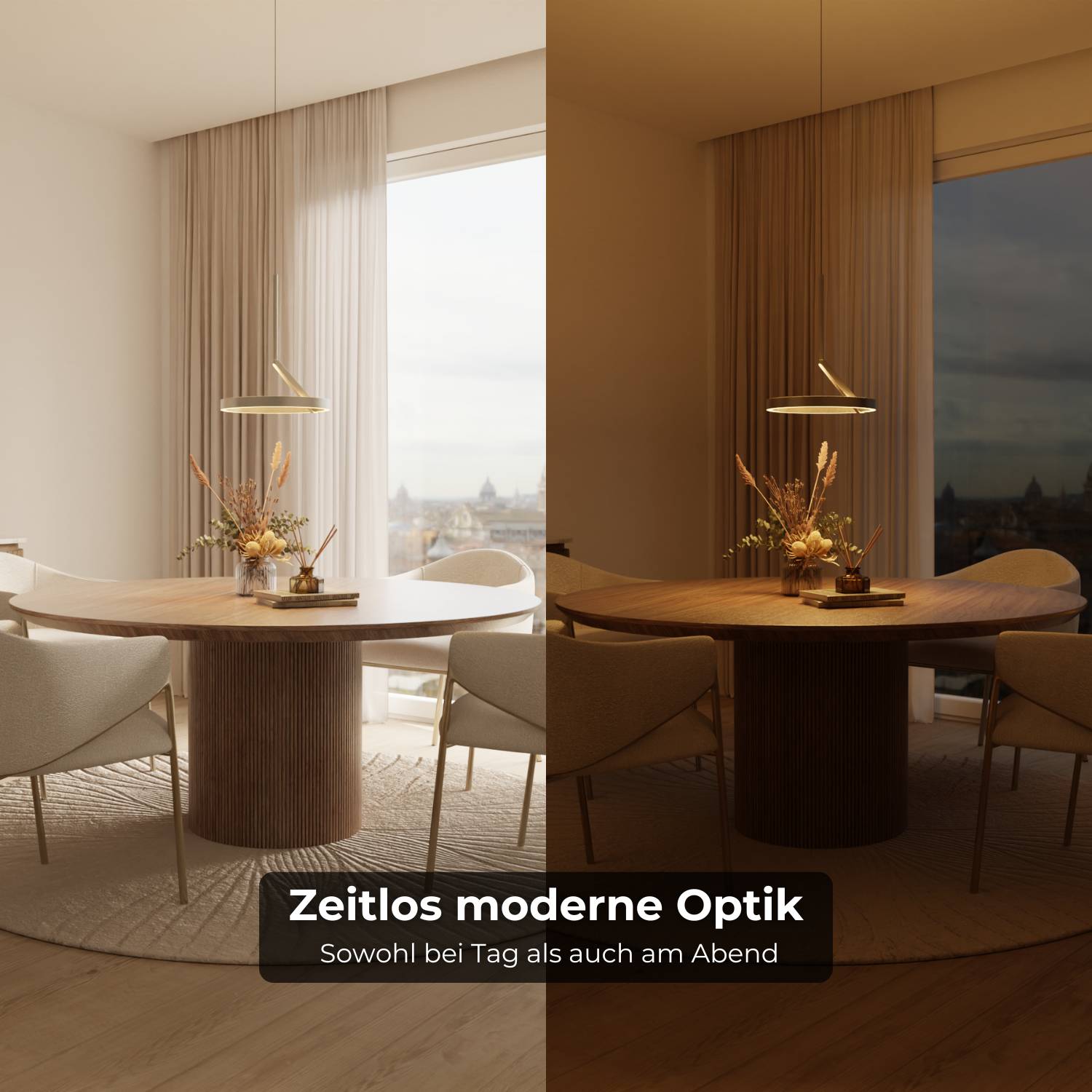 Nero Pendant Light | Adjustable Height, Elegant Up- & Downlight