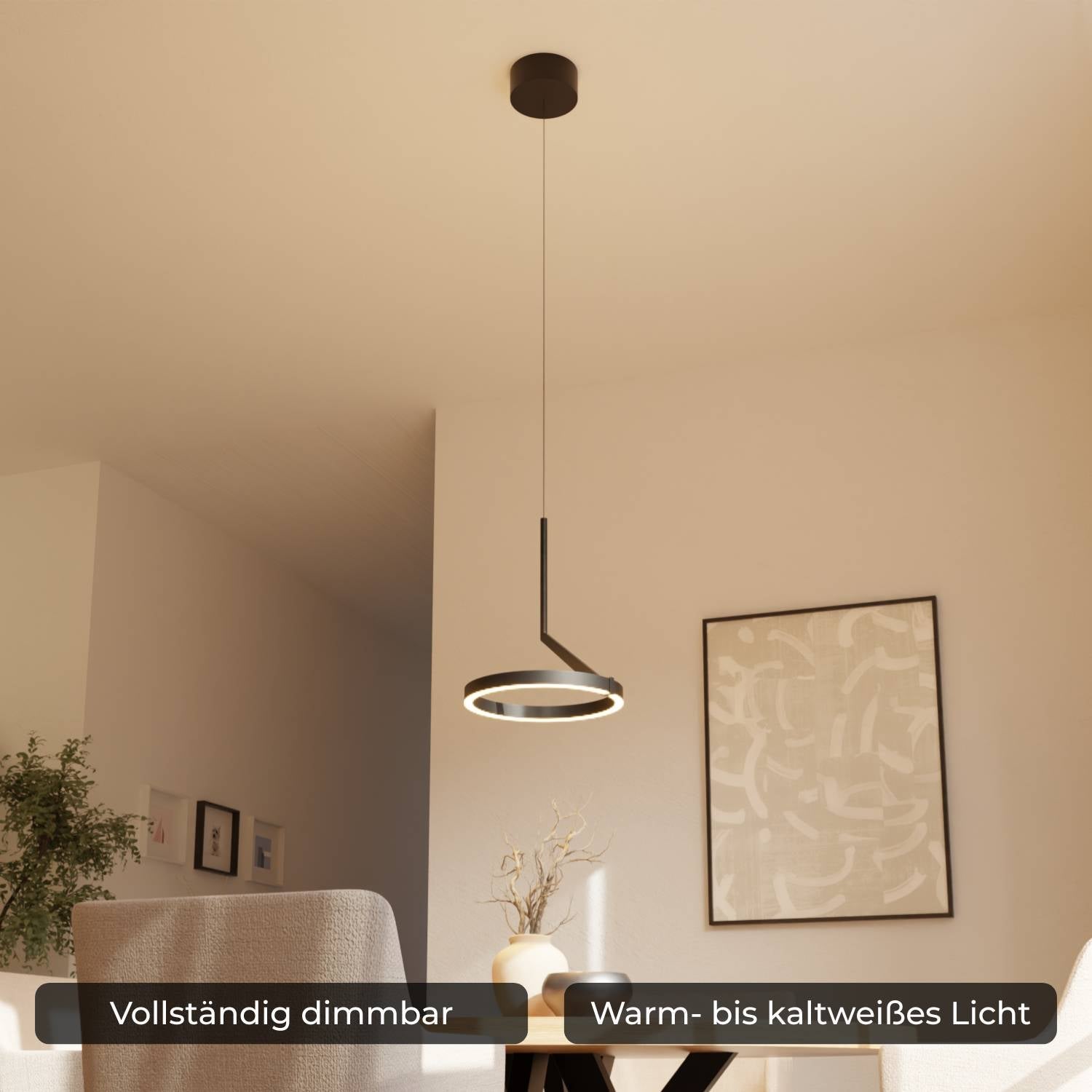 Nero Pendant Light | Adjustable Height, Elegant Up- & Downlight