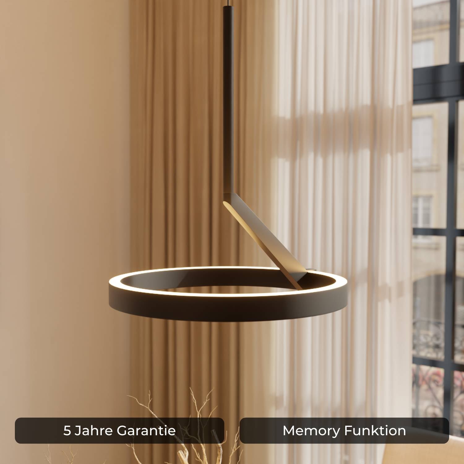 Nero Pendant Light | Adjustable Height, Elegant Up- & Downlight