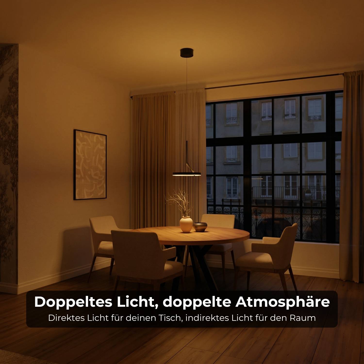 Nero Pendant Light | Adjustable Height, Elegant Up- & Downlight