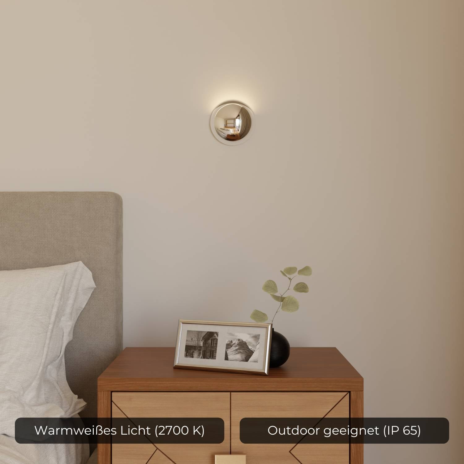Bela Wall Light | Modern Chrome Finish, IP65 Weatherproof