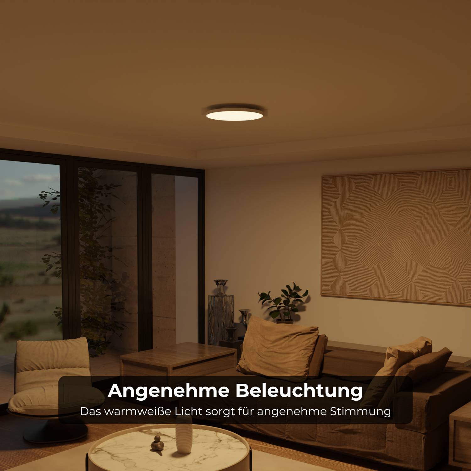 Riva Ceiling Light | Warm White Light, Calming Atmosphere