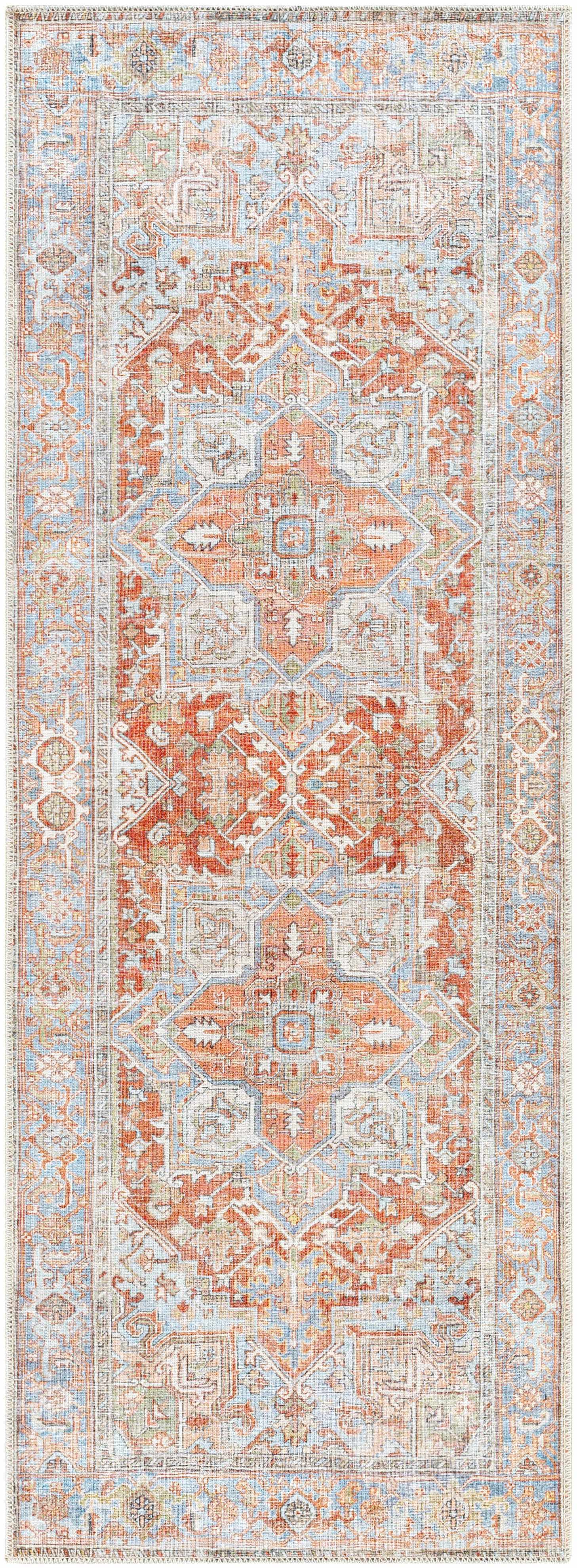 Maayon Vintage Rug  Washable  100% Polyester, Low Pile