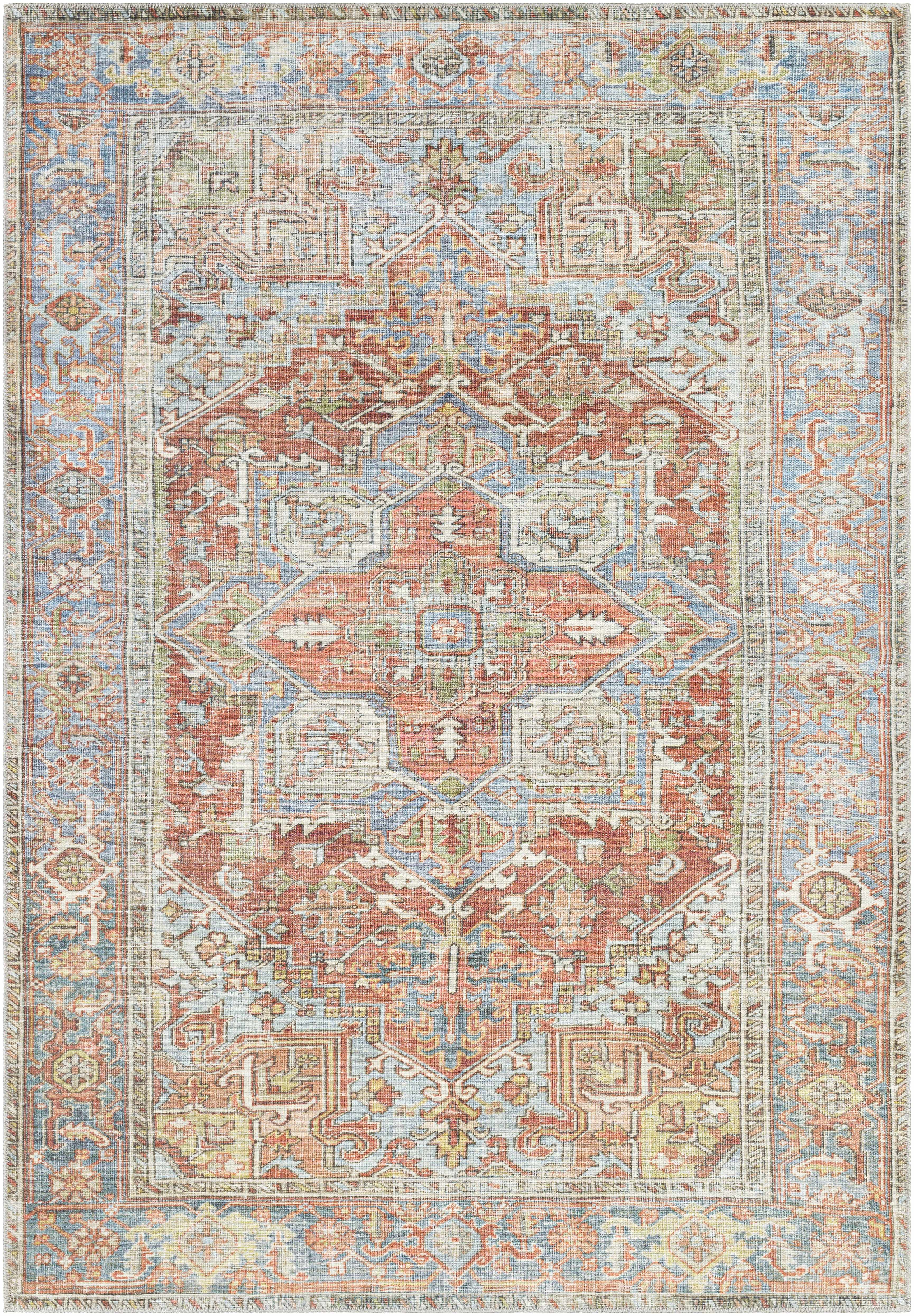 Maayon Vintage Rug  Washable  100% Polyester, Low Pile