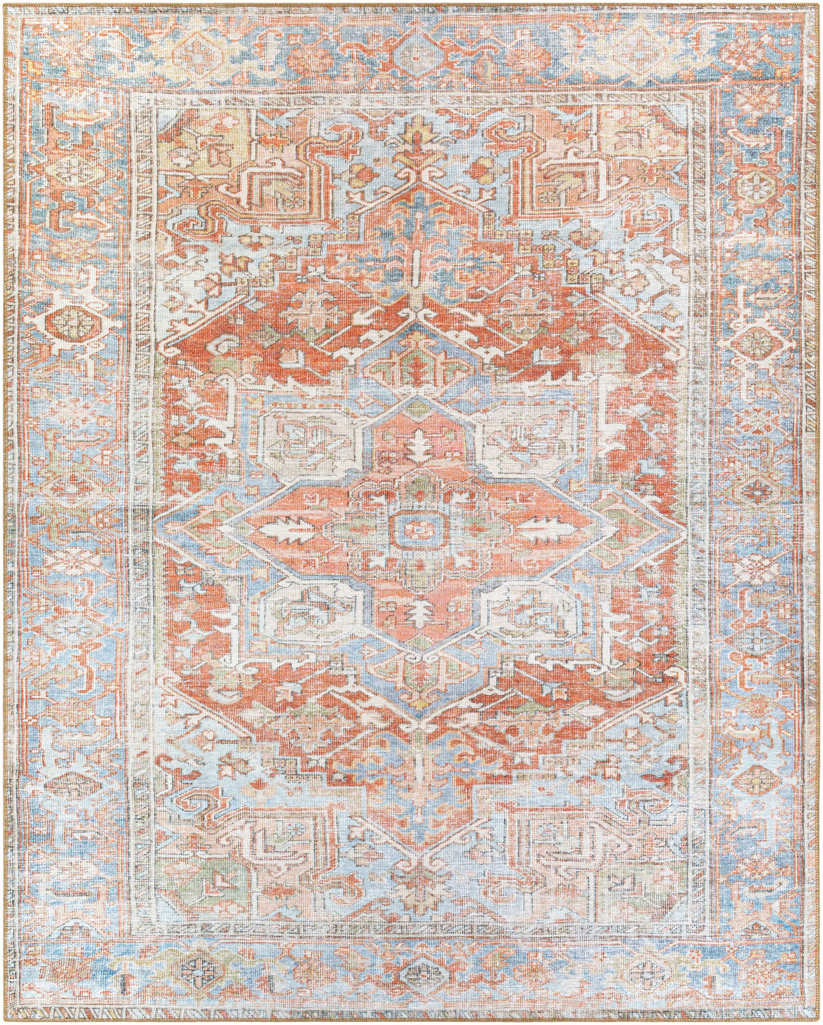Maayon Vintage Rug  Washable  100% Polyester, Low Pile