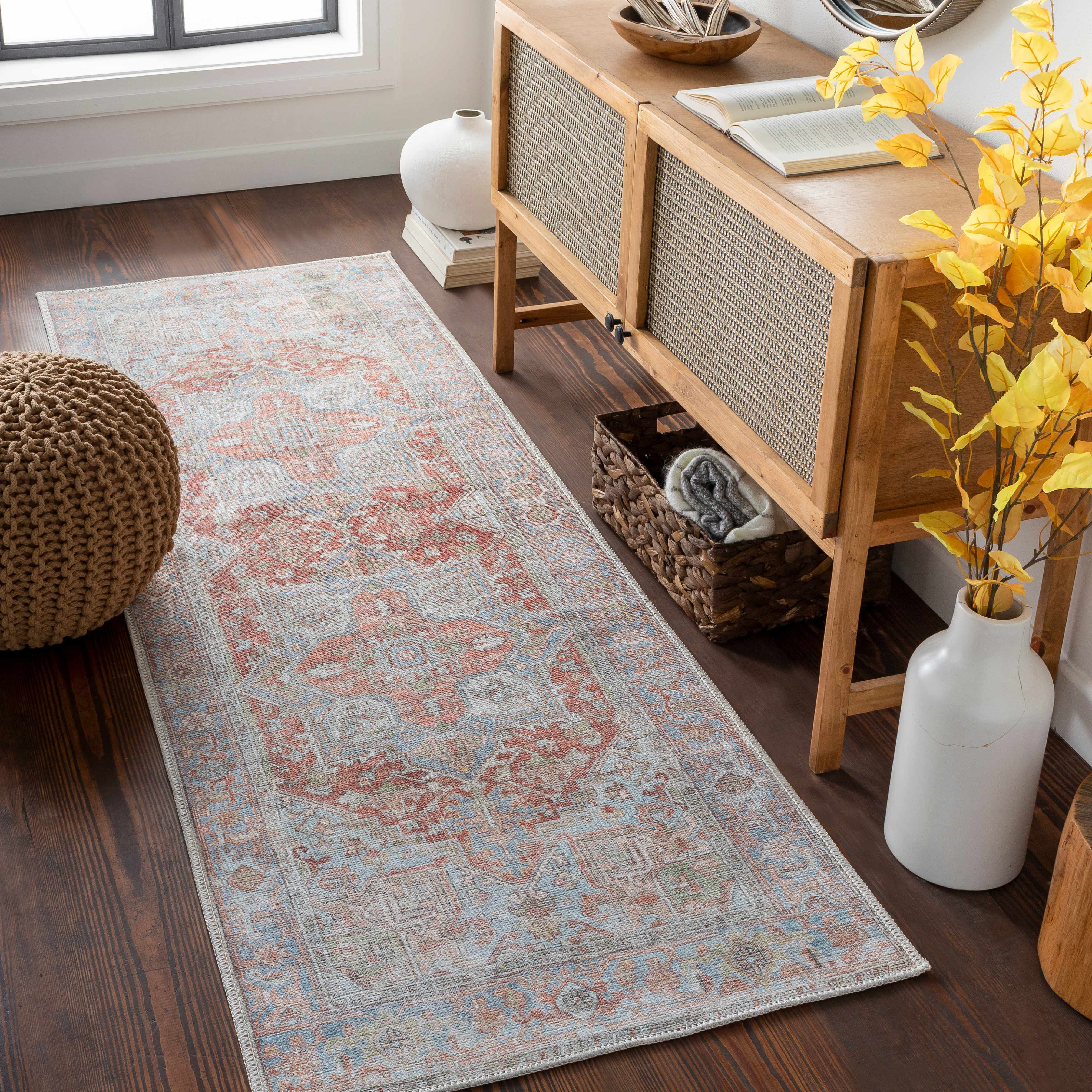 Maayon Vintage Rug  Washable  100% Polyester, Low Pile