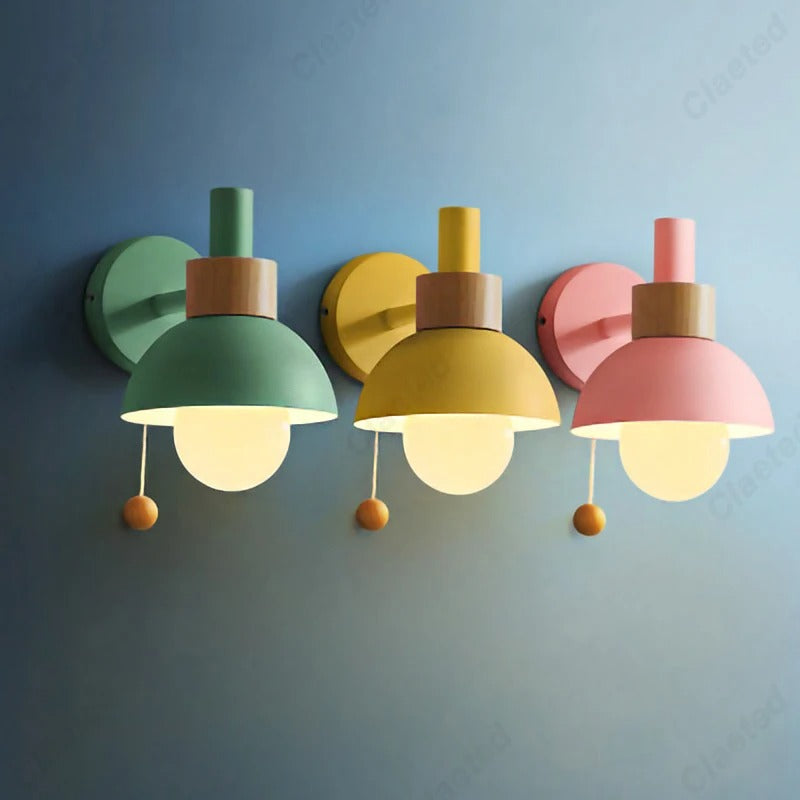 Bela Nordic Wood Wall Lamp | Minimalist Pull-Switch Design