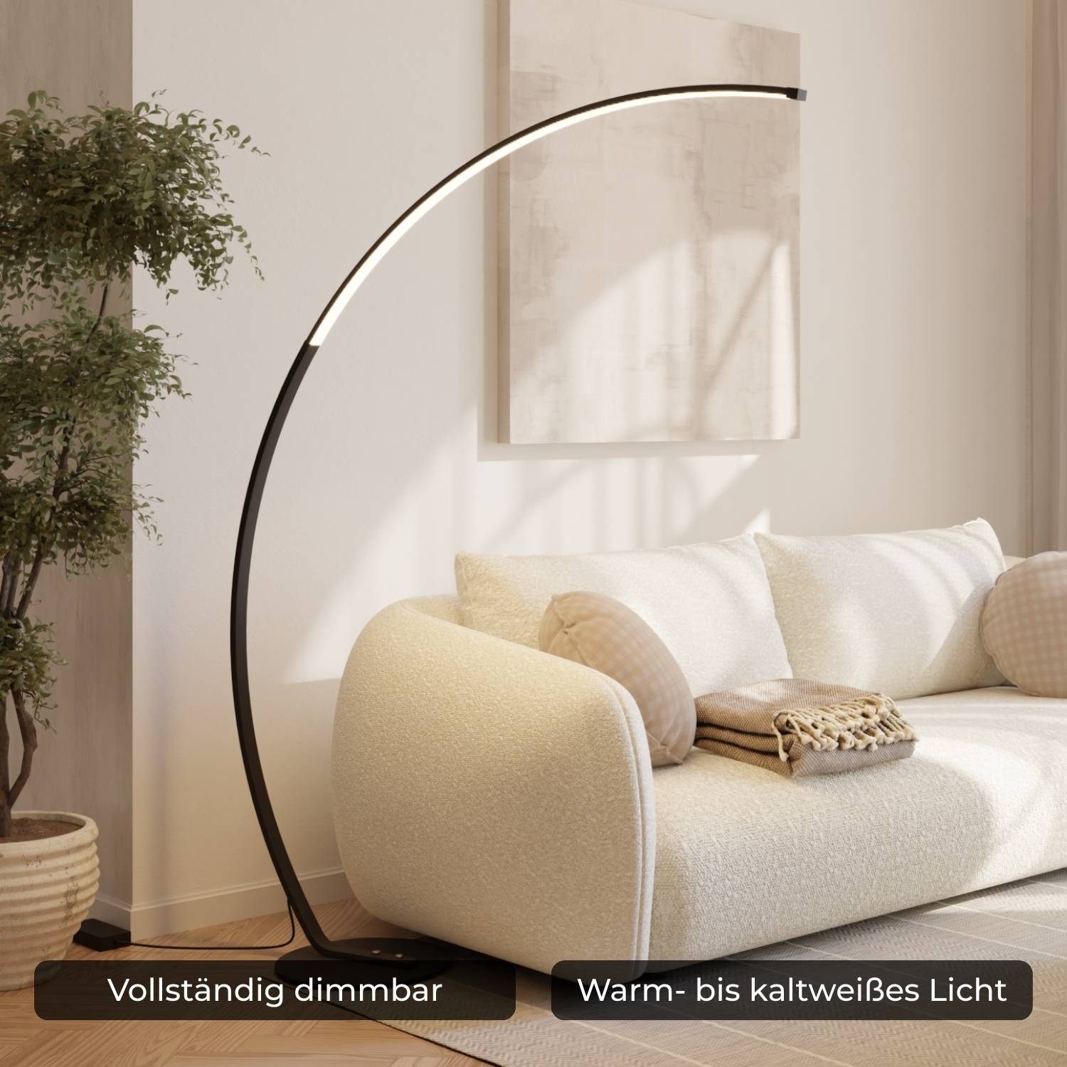 Mavea Arc Floor Lamp | Curved Body, Minimalist Design