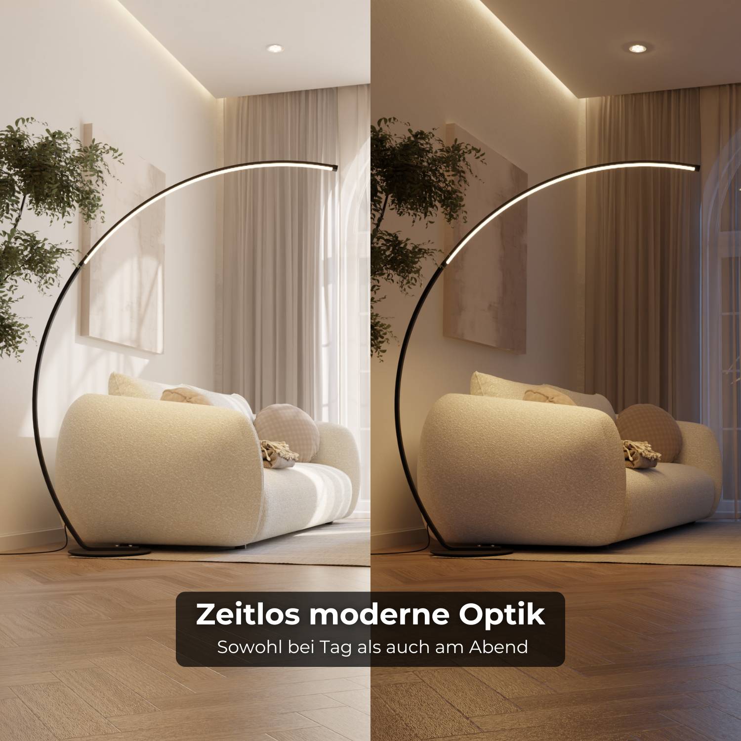Mavea Arc Floor Lamp | Curved Body, Minimalist Design