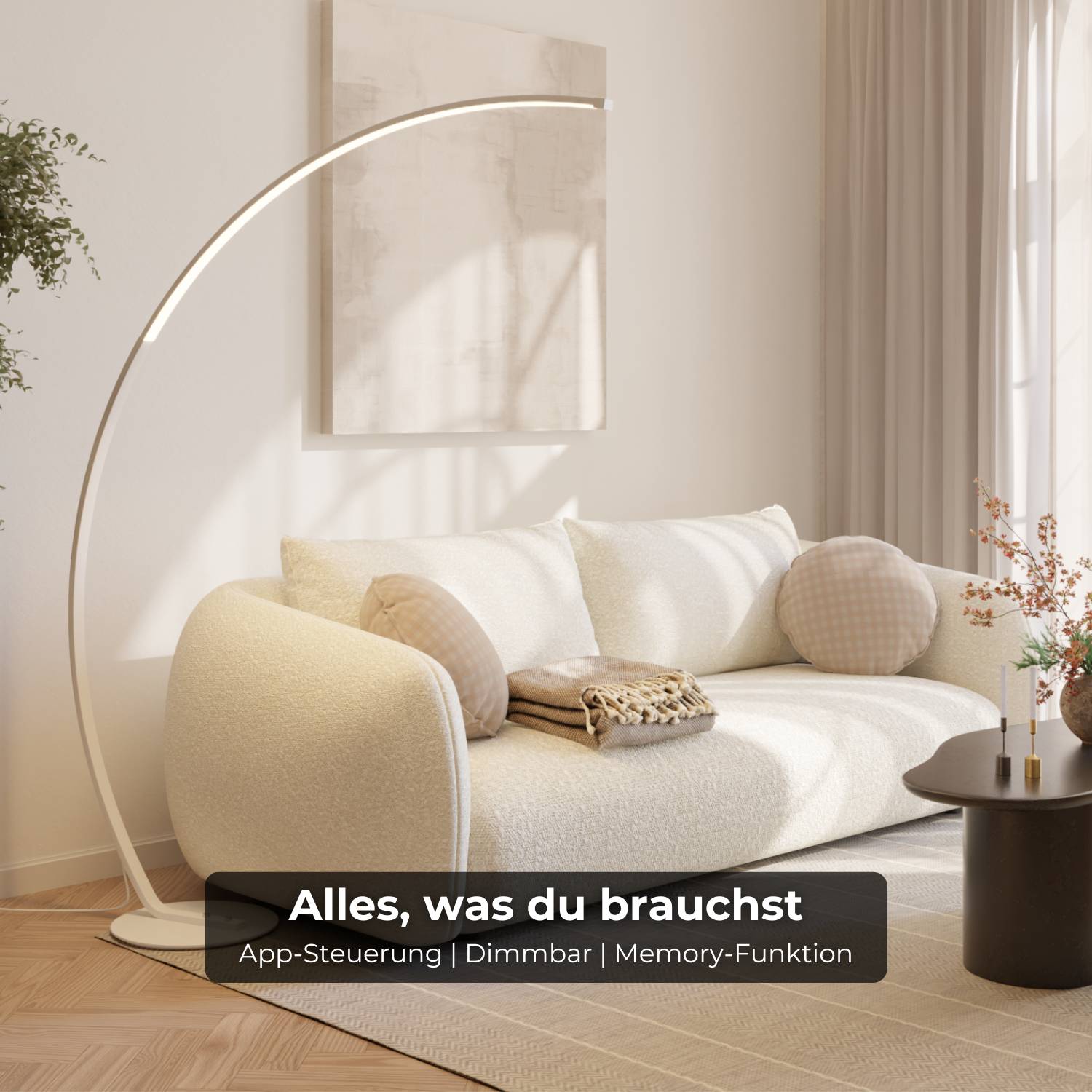 Mavea Arc Floor Lamp | Curved Body, Minimalist Design