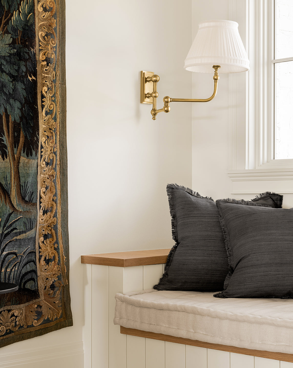 Bela Silk Fringe Pillow Cover  Woven Texture, Charcoal & Sage