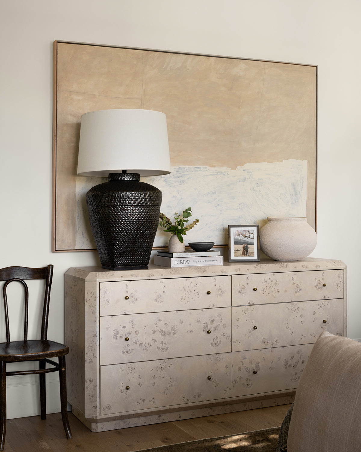Bela Dresser Burl Wood  Light & Dark Finishes