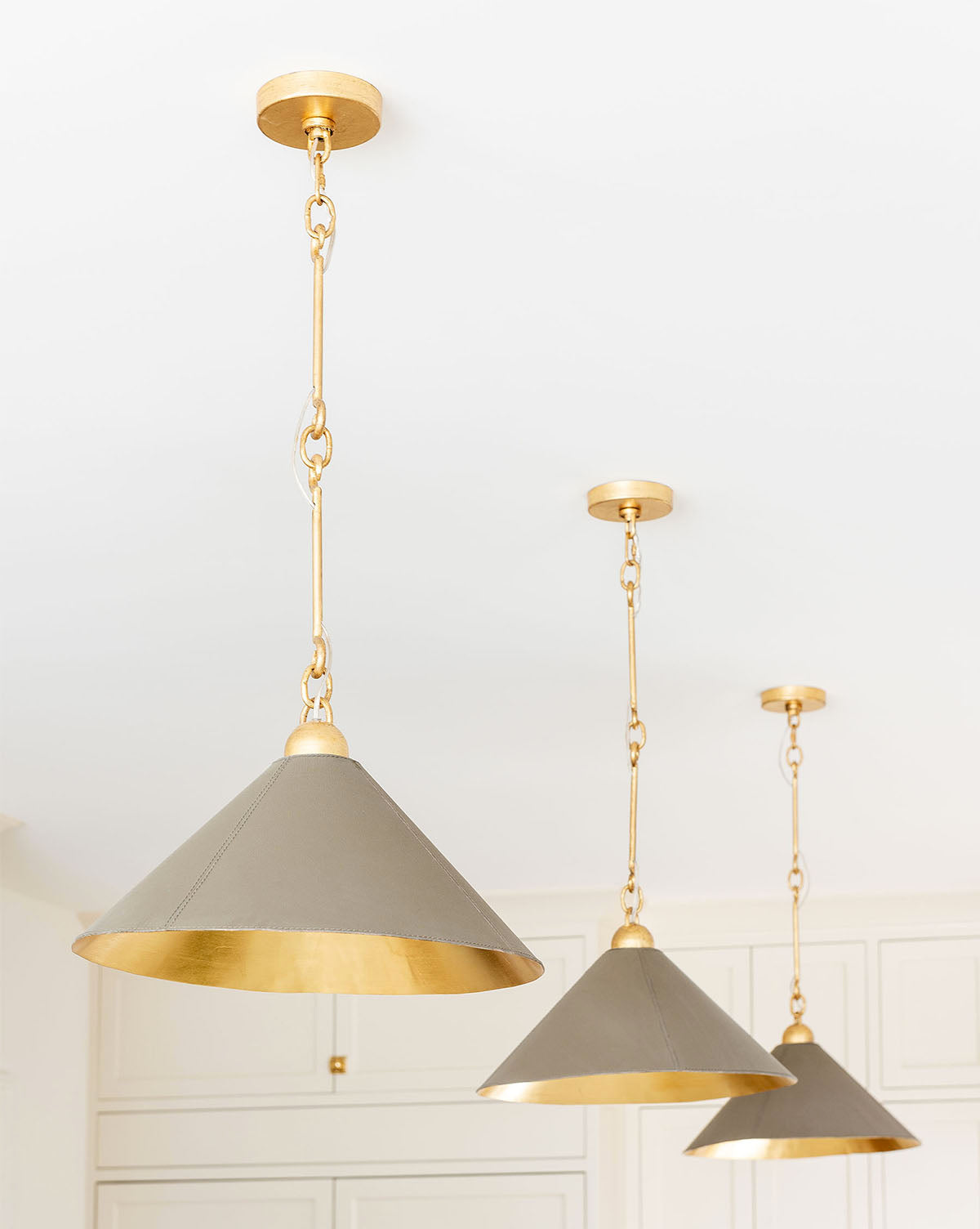 Sienna Pendant Light  Gold Leafed Iron & Leather