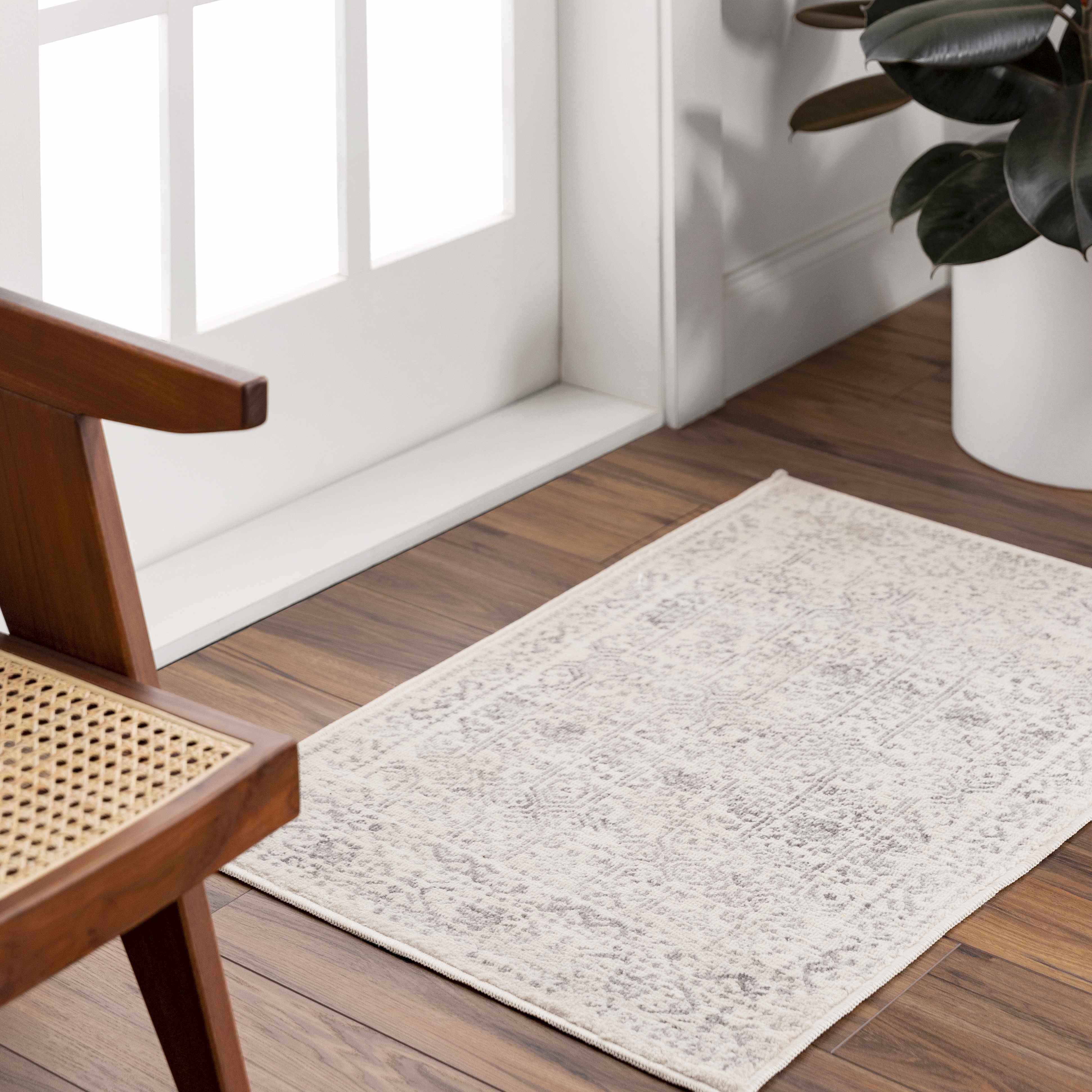 Mira Area Rug  Machine Woven  Medium Pile  Cream Gray
