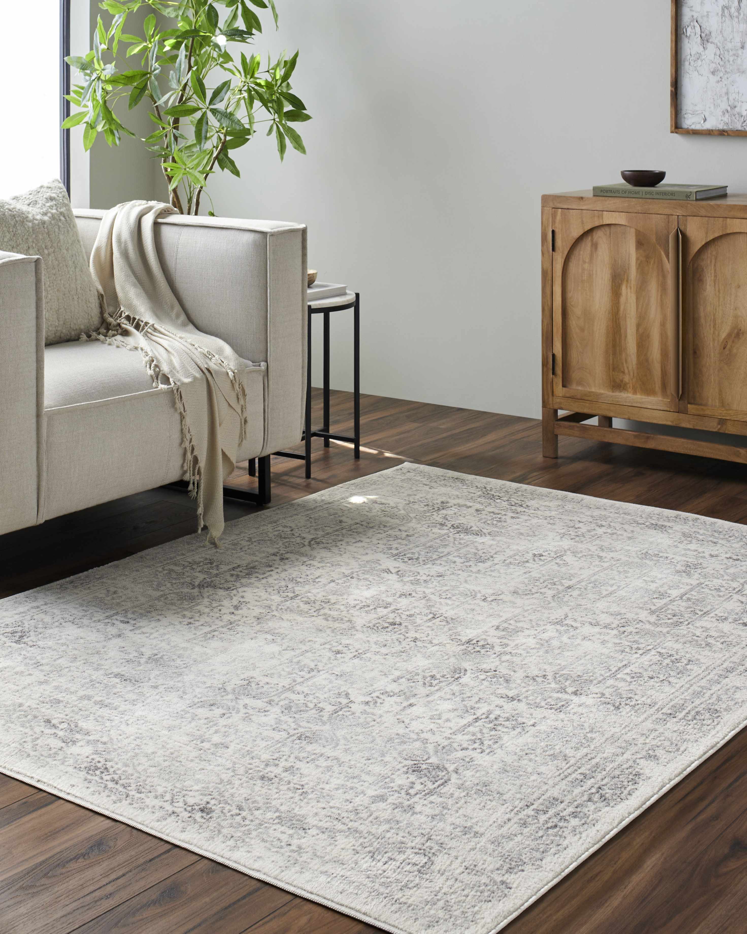 Mira Area Rug  Machine Woven  Medium Pile  Cream Gray