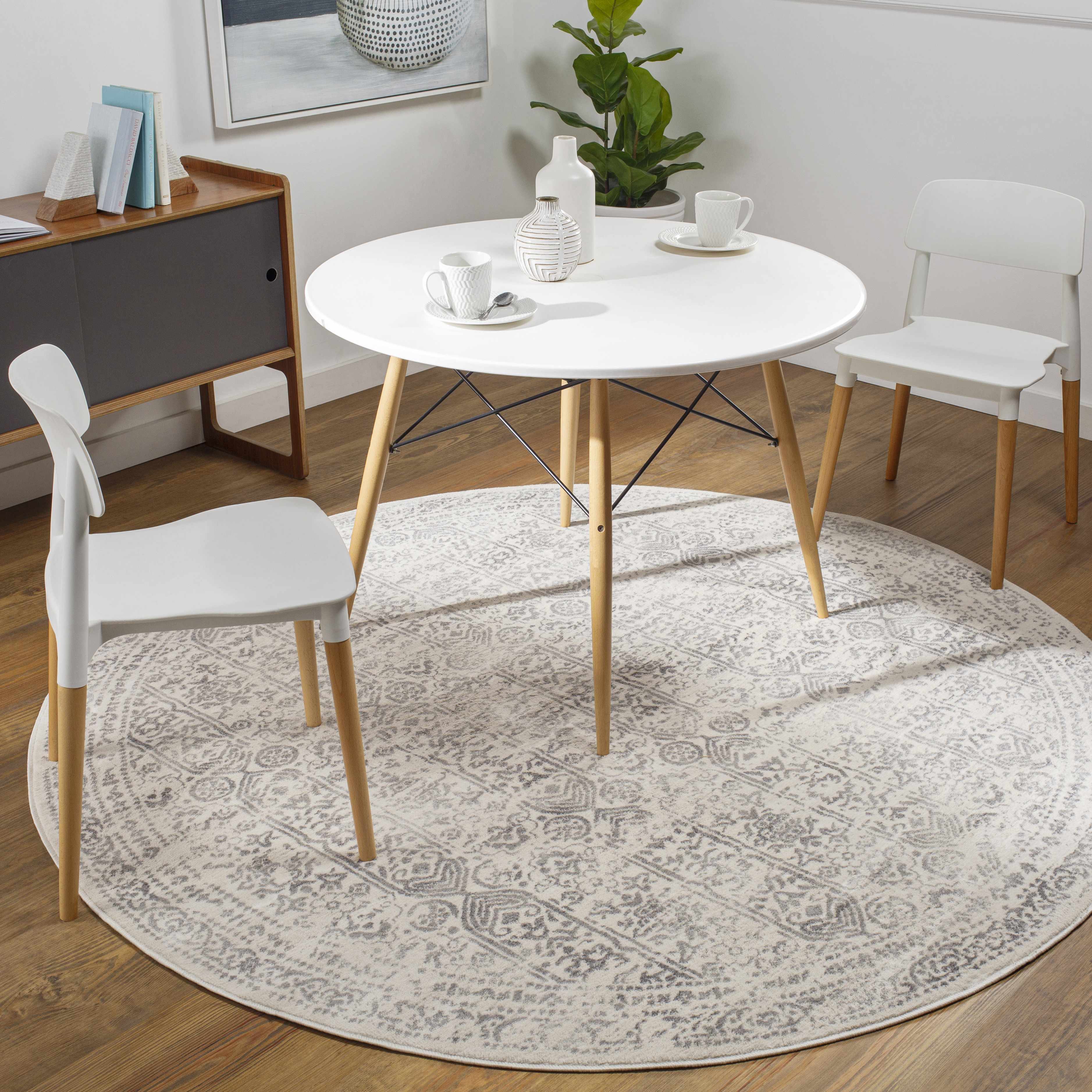 Mira Area Rug  Machine Woven  Medium Pile  Cream Gray