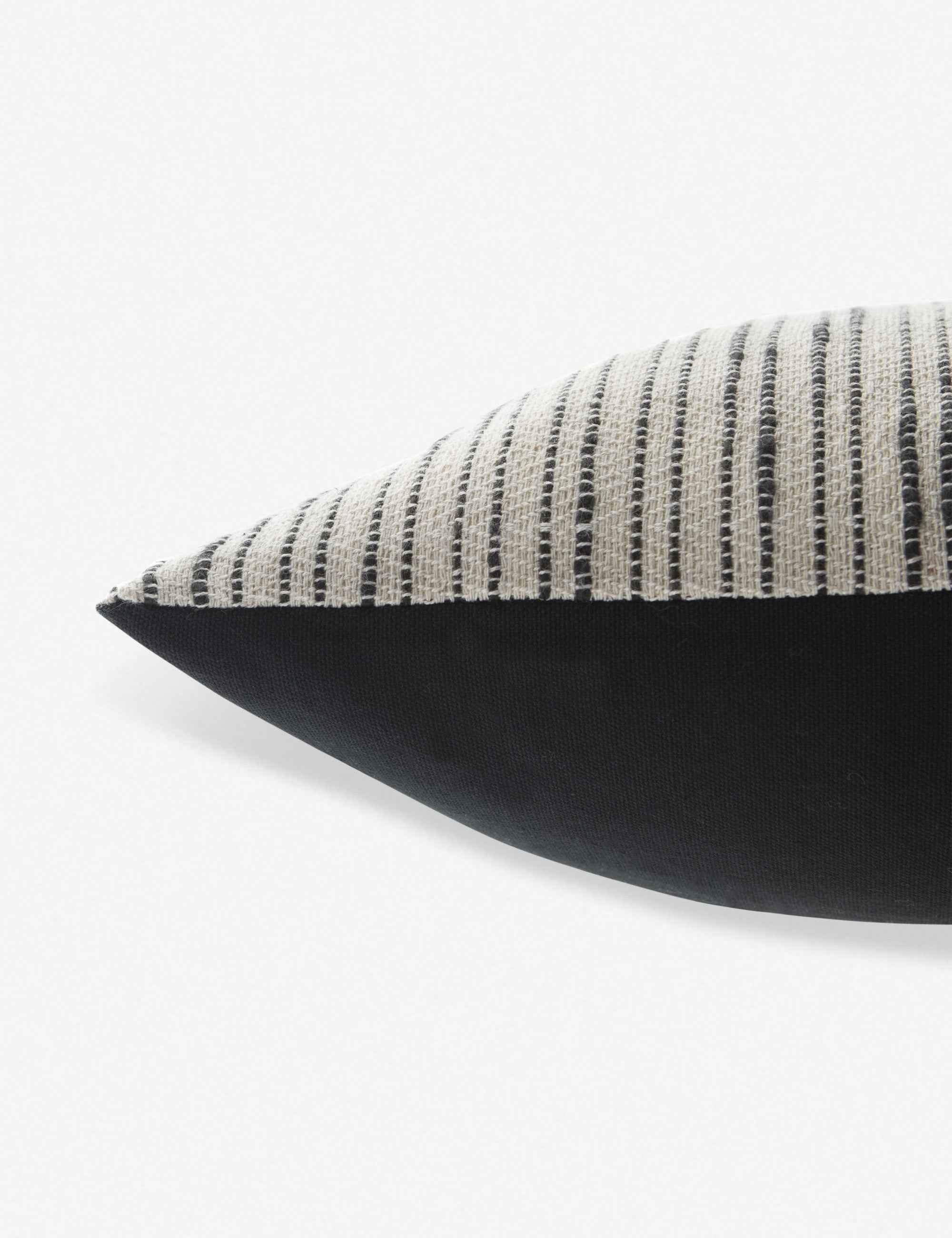Pax Striped Lumbar Pillow | Marled Black and White Accent