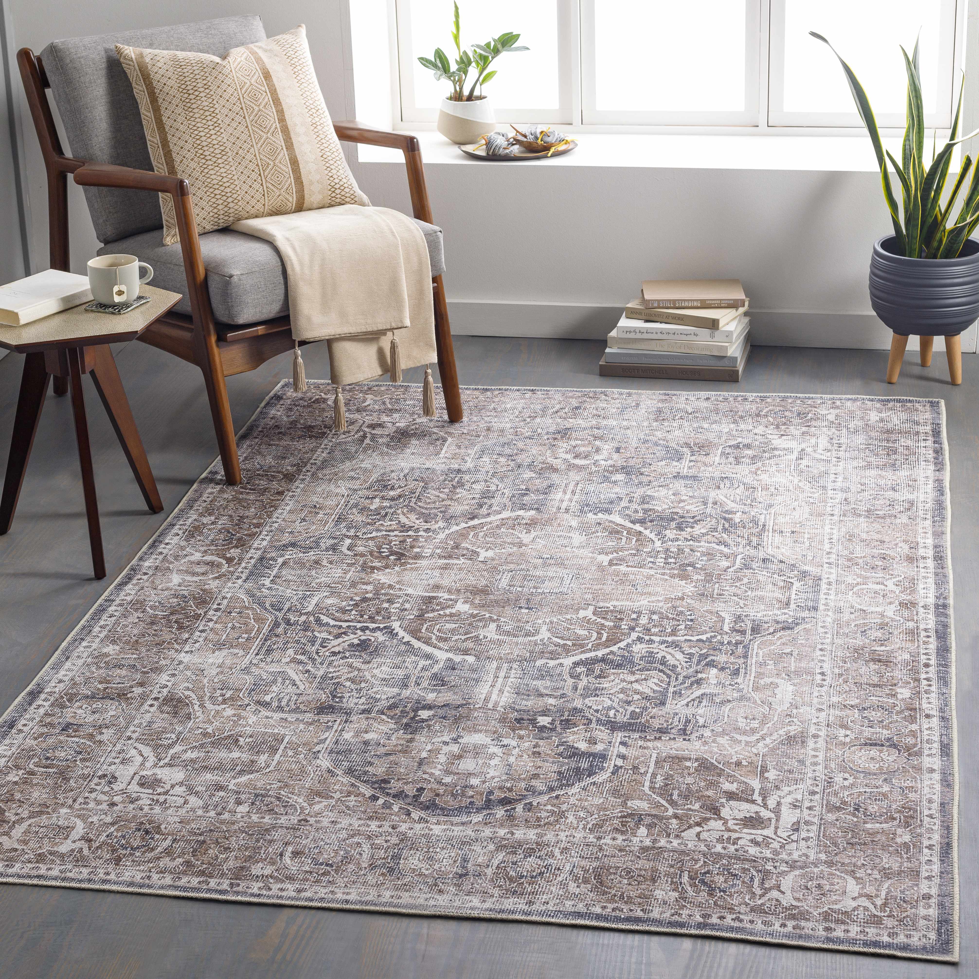 Milo Washable Area Rug  Machine Woven Chenille-Polyester