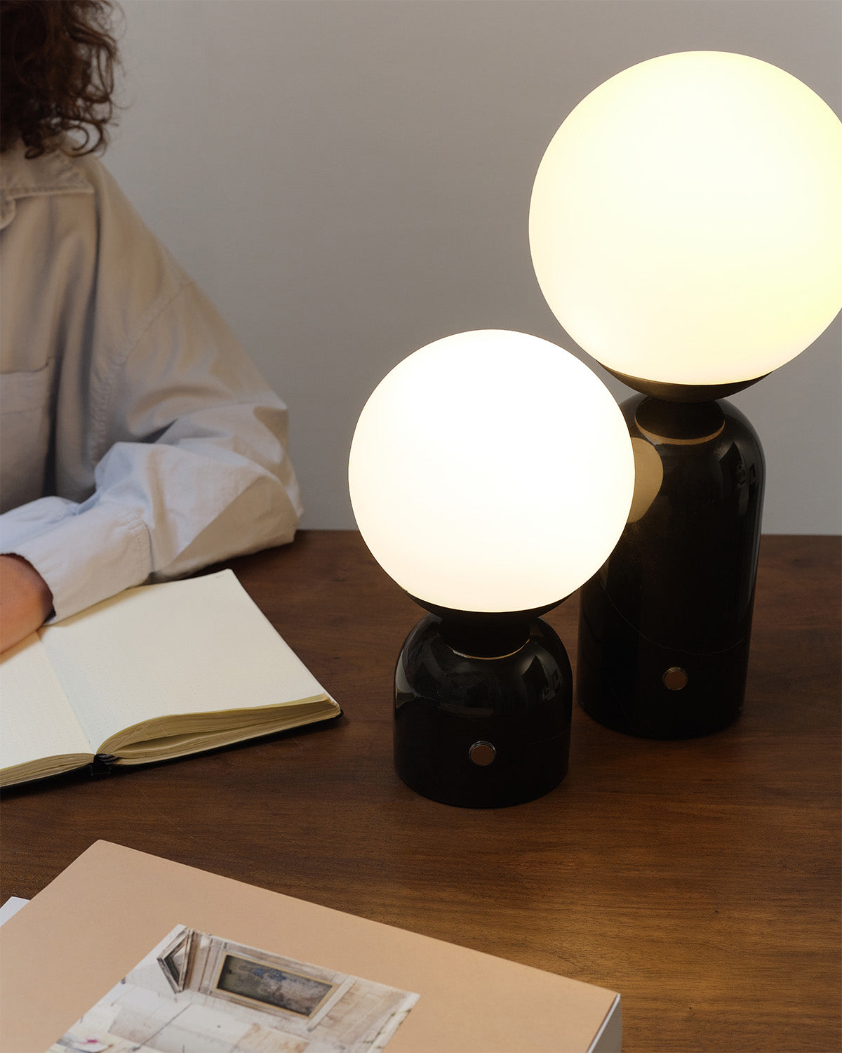 Milo Tall Table Lamp | Modern Marble Globe, Mid-Century Style