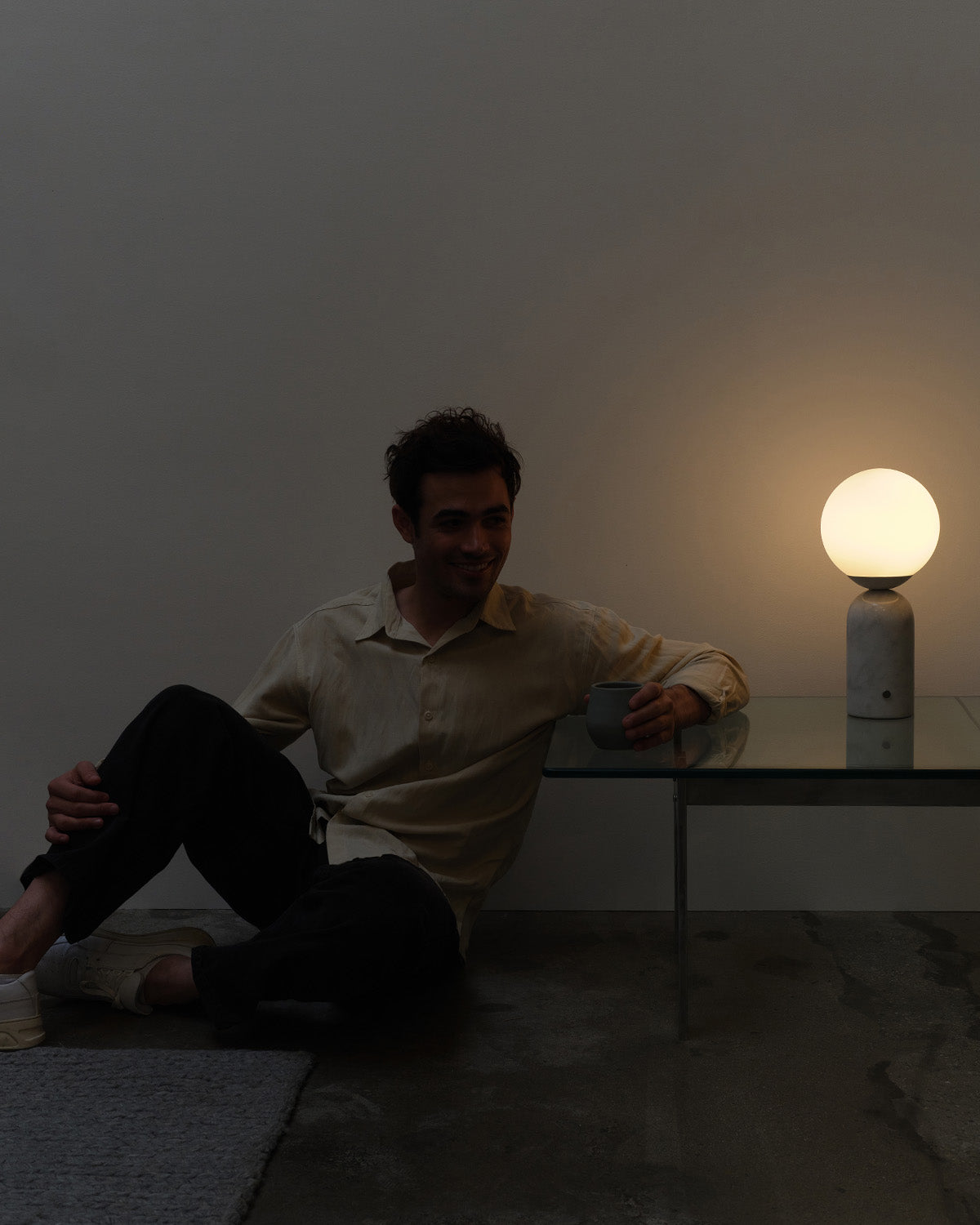 Milo Tall Table Lamp | Modern Marble Globe, Mid-Century Style