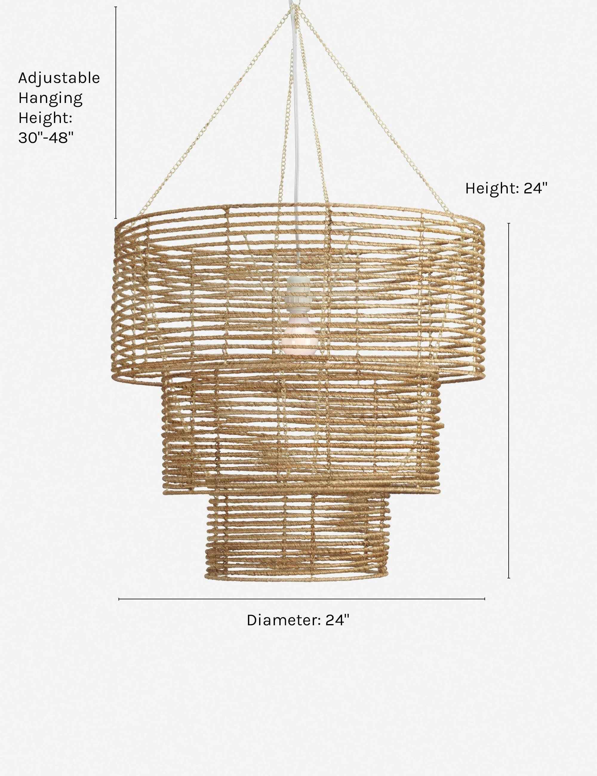 Mira Chandelier Pendant | Wrapped Jute, Understated Elegance