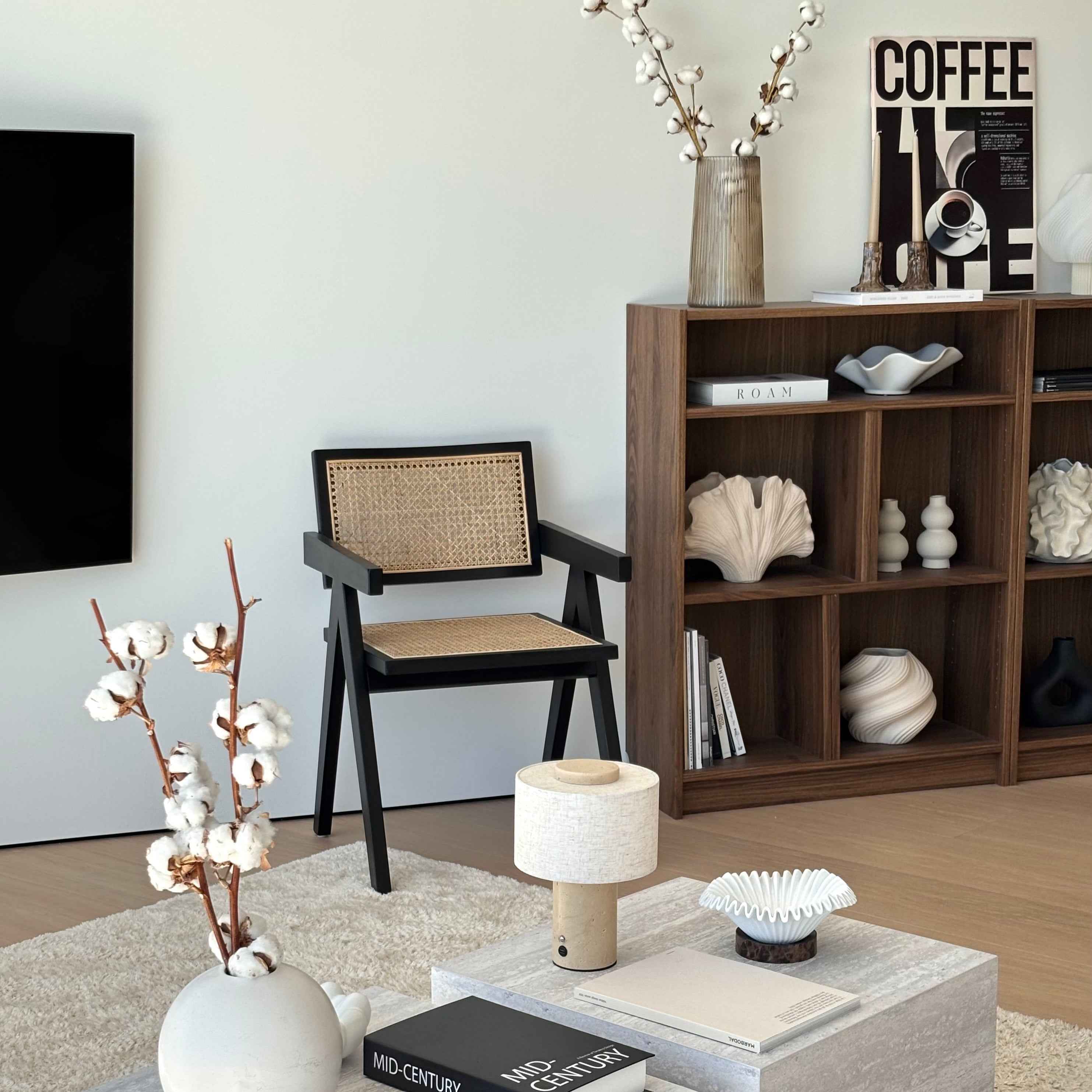 Bello Portable Table Lamp | Travertine Base, Wireless & Rechargeable