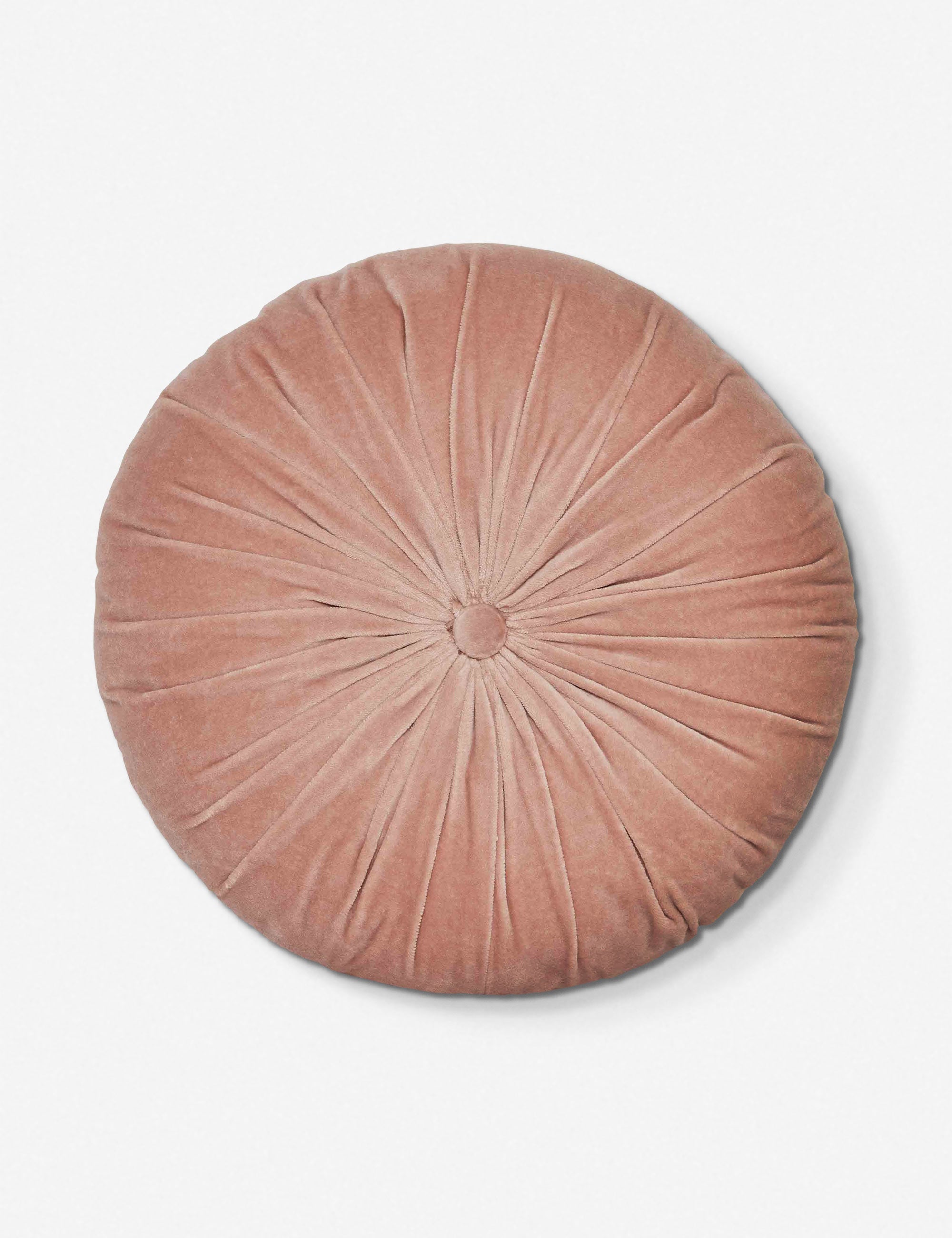 Mira Velvet Round Pillow | Pleated Texture, Soft Hues