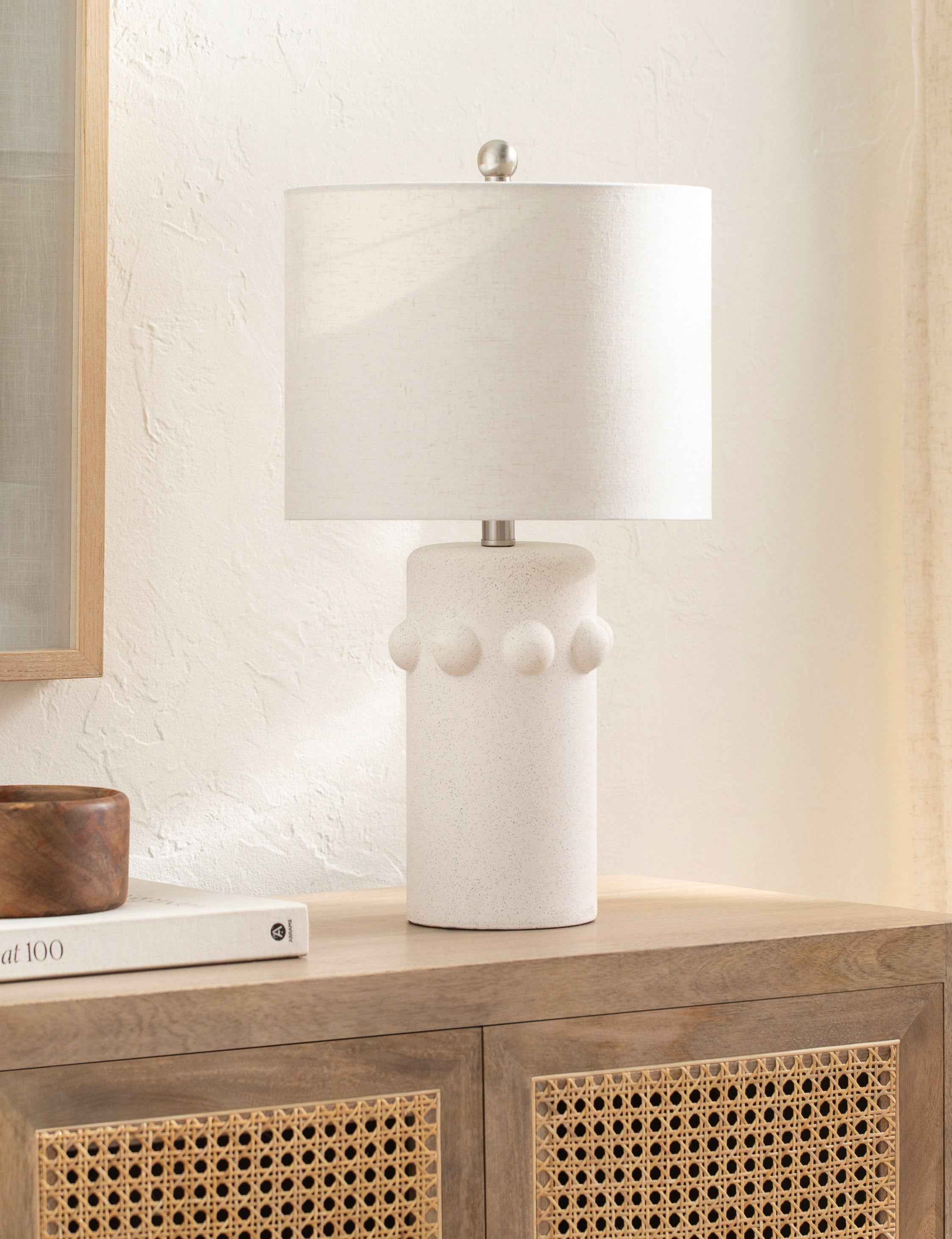 Elara Table Lamp | Decorative Knobs, Neutral Finish
