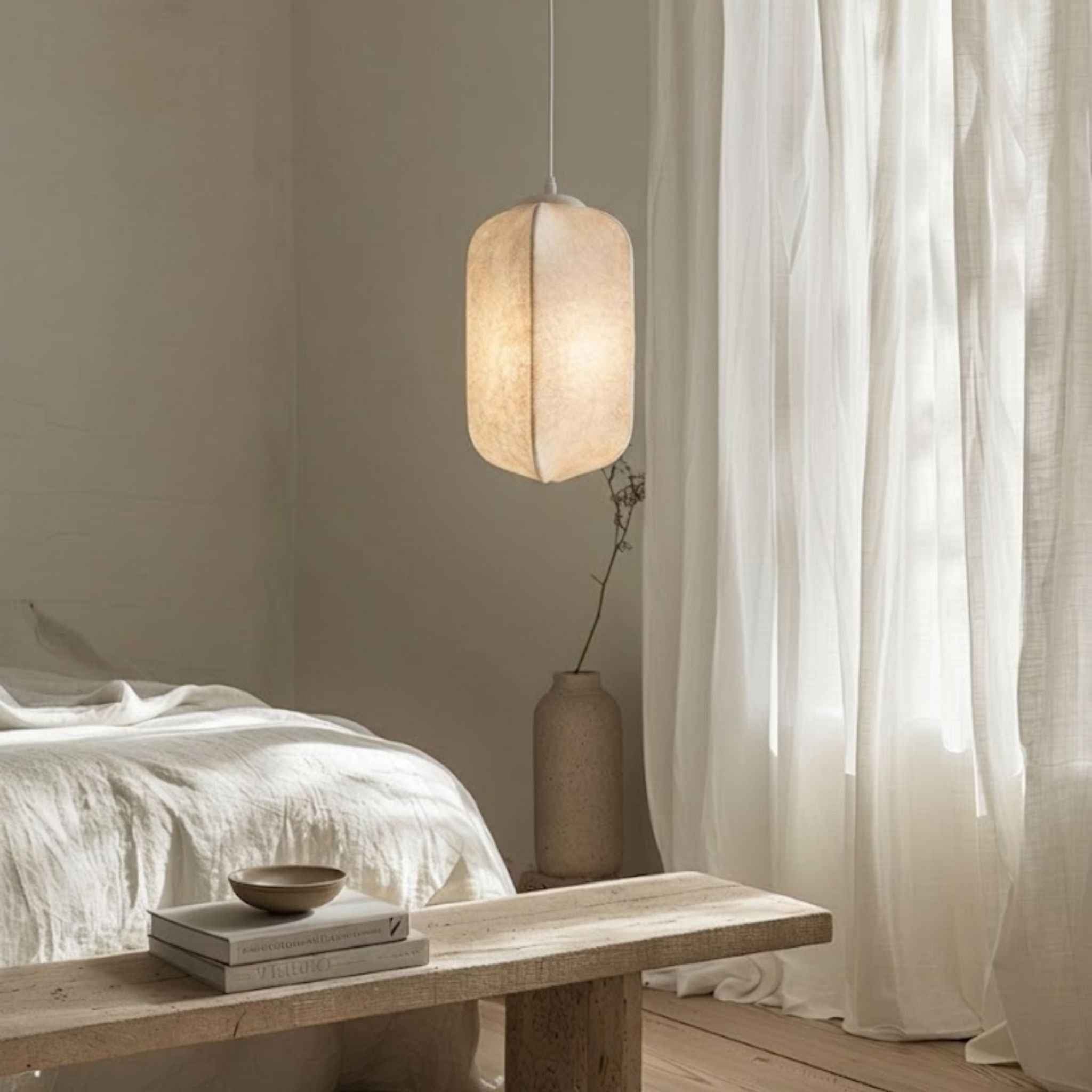 Bello Oval Ceiling Lamp | Organic Cacoon Material, Soft Illumination