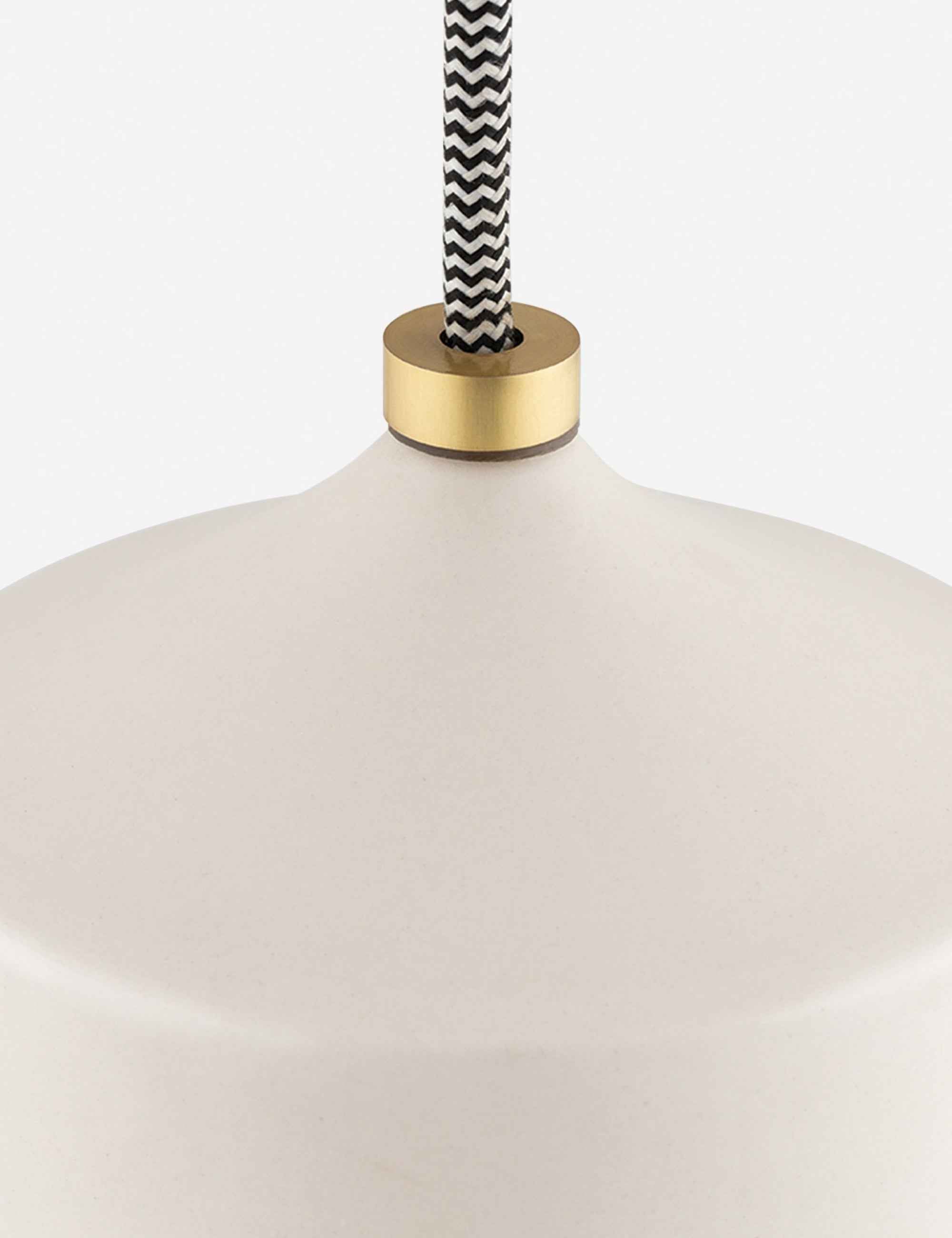 Nexa Pendant Light | Matte Black Ceramic Shade, Antiqued Brass Hardware