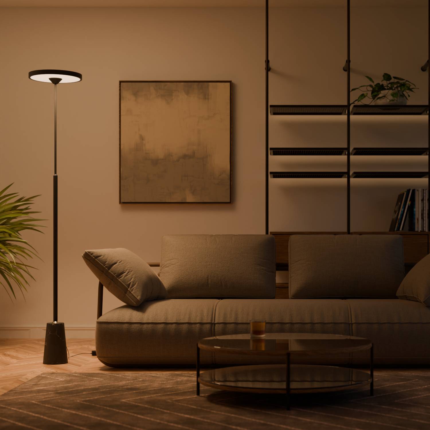 Nexa Floor Lamp | Stylish Lantern Design, Marble Base