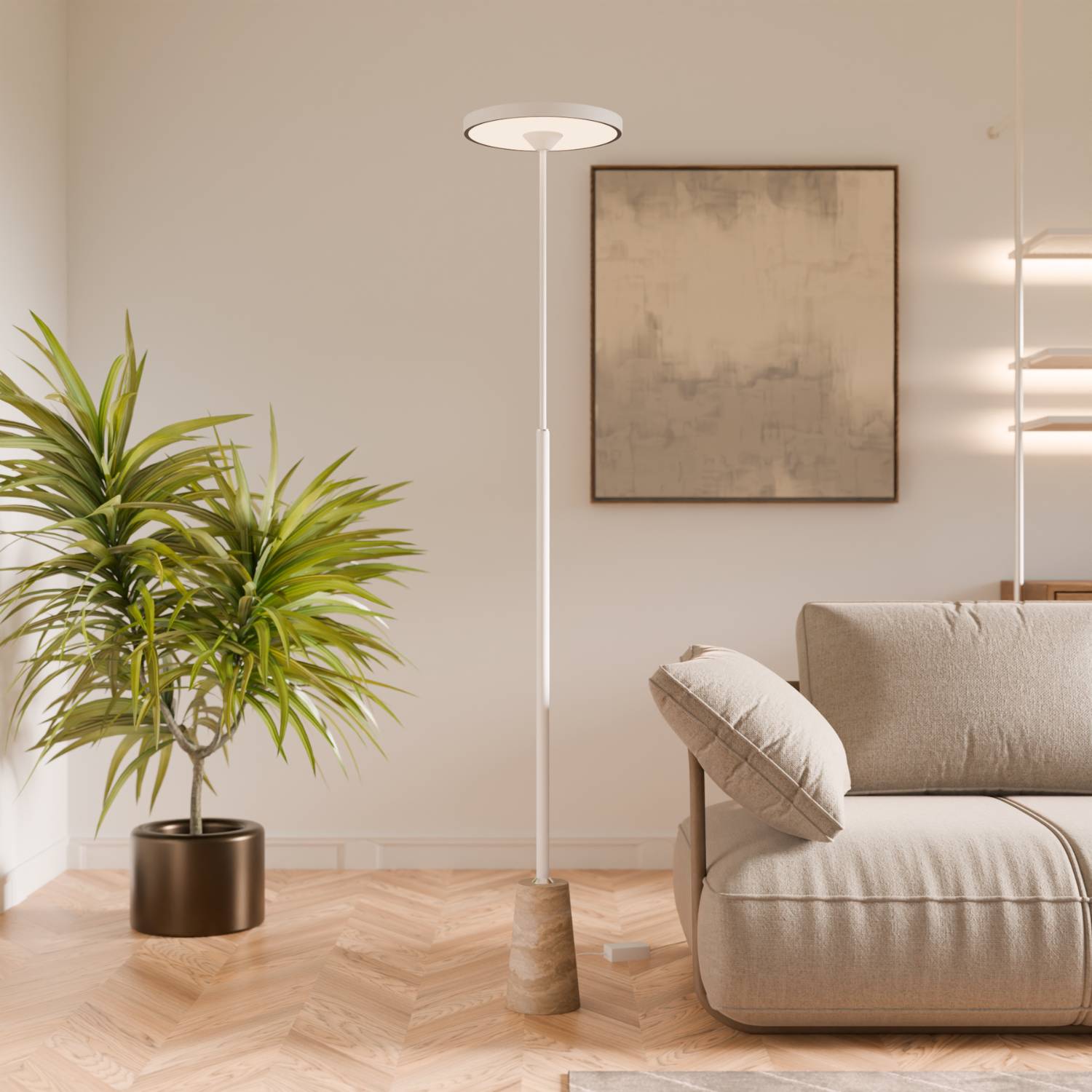 Nexa Floor Lamp | Stylish Lantern Design, Marble Base