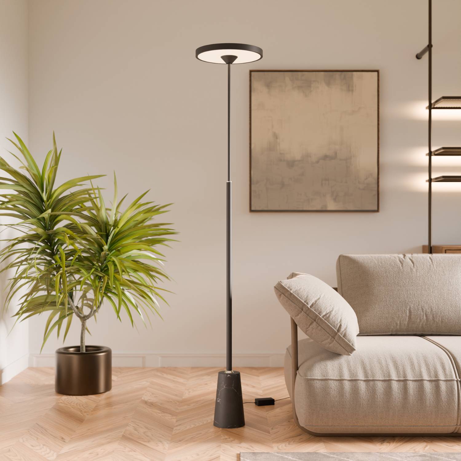 Nexa Floor Lamp | Stylish Lantern Design, Marble Base