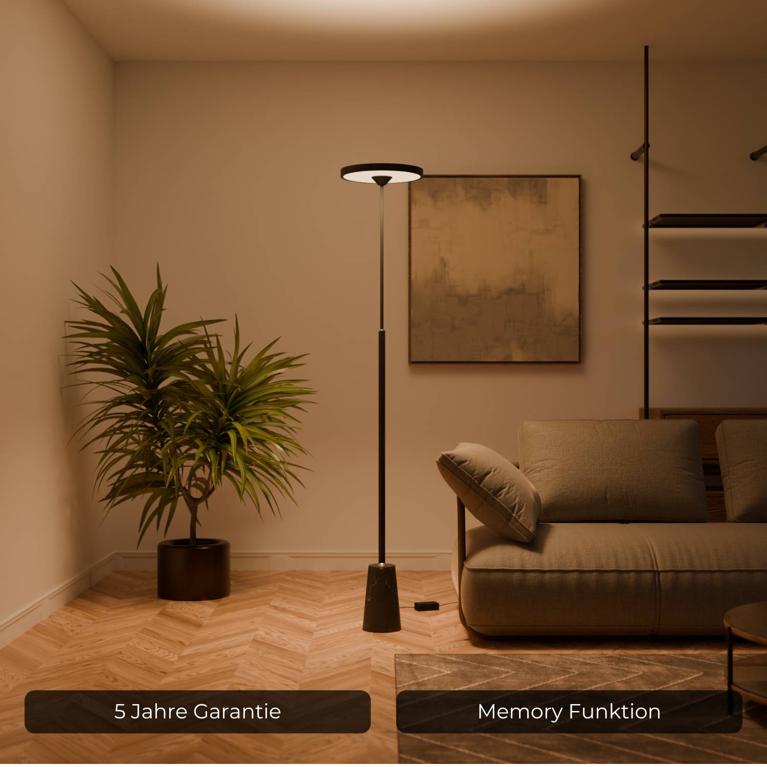 Nexa Floor Lamp | Stylish Lantern Design, Marble Base