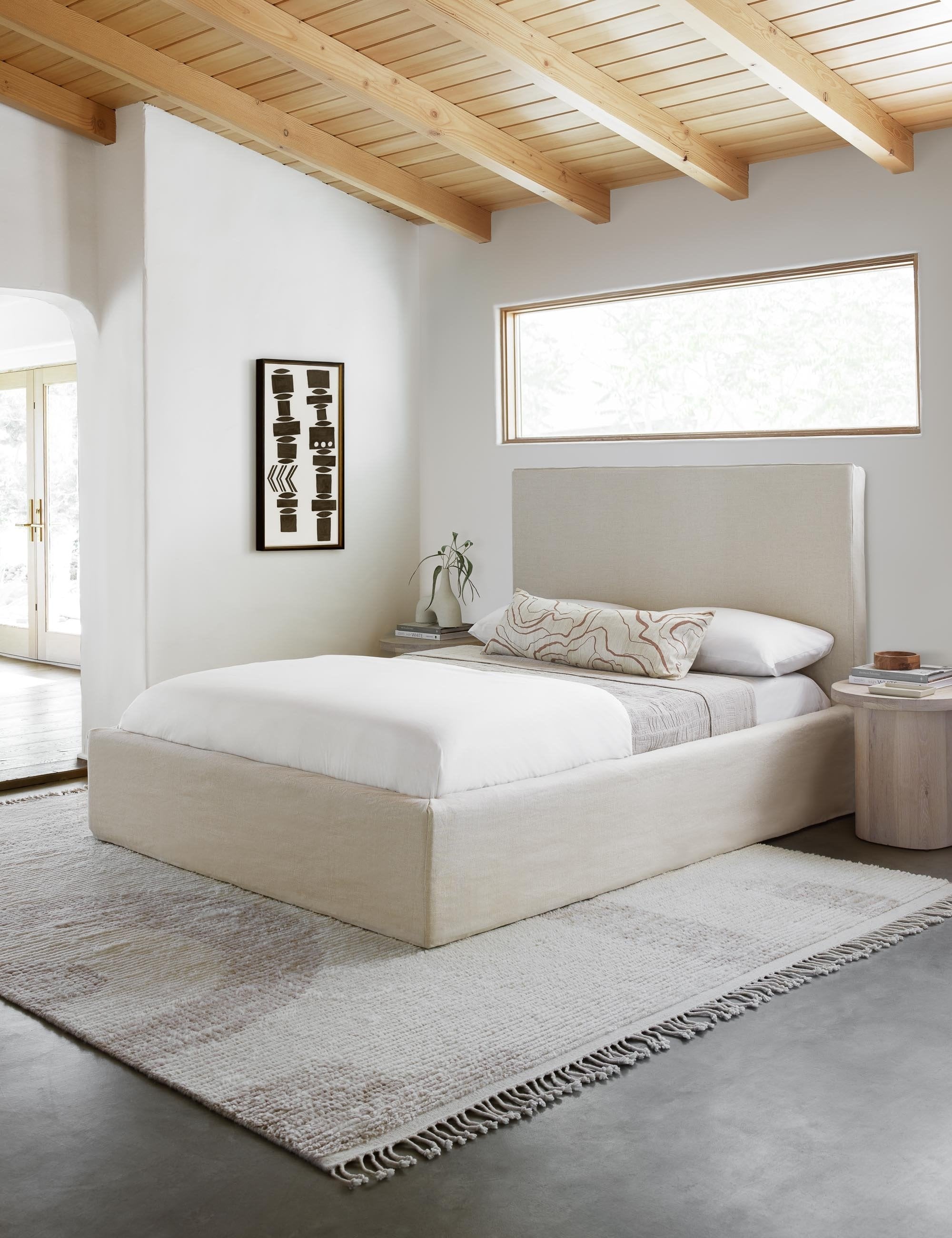 Crest Accent Pillow | Raw Silk, Textured Design
