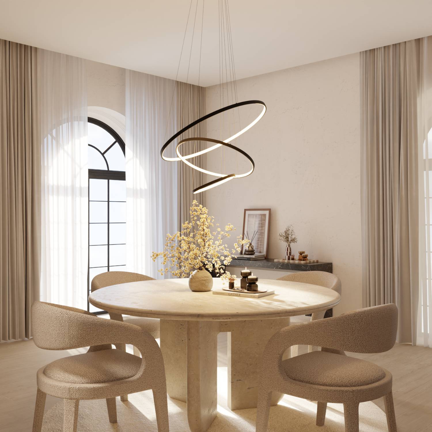 Bela Ring Pendant Light | Modern Design, Adjustable Height