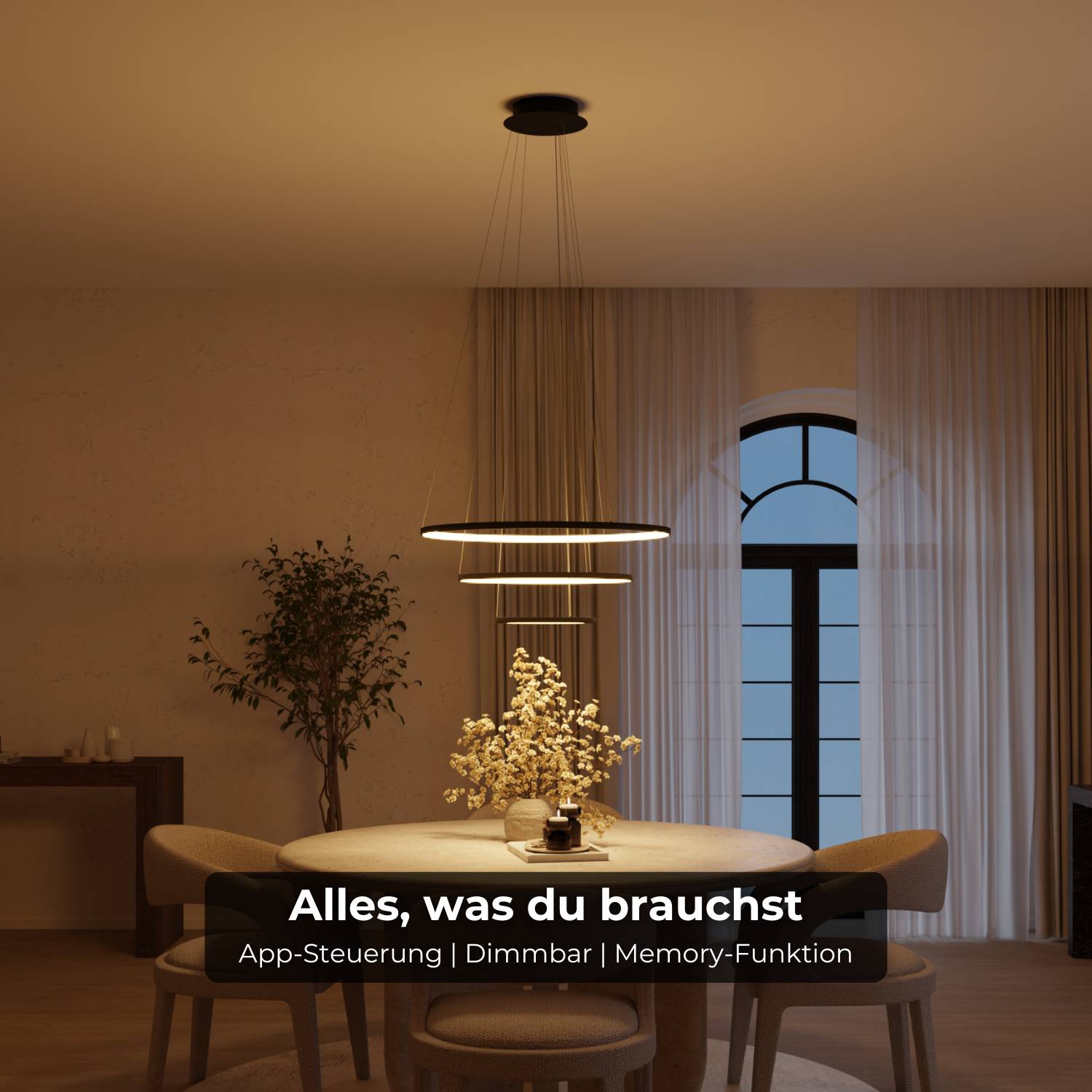 Bela Ring Pendant Light | Modern Design, Adjustable Height