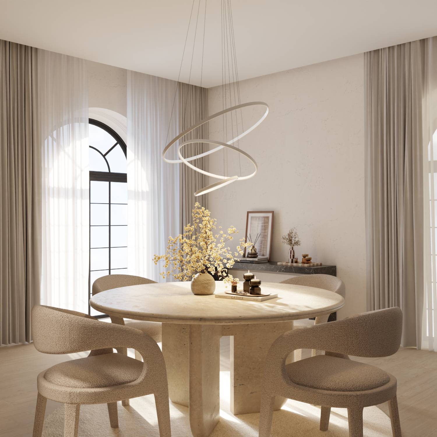 Bela Ring Pendant Light | Modern Design, Adjustable Height