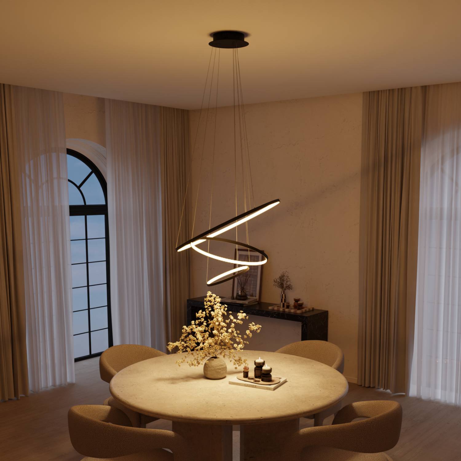 Bela Ring Pendant Light | Modern Design, Adjustable Height