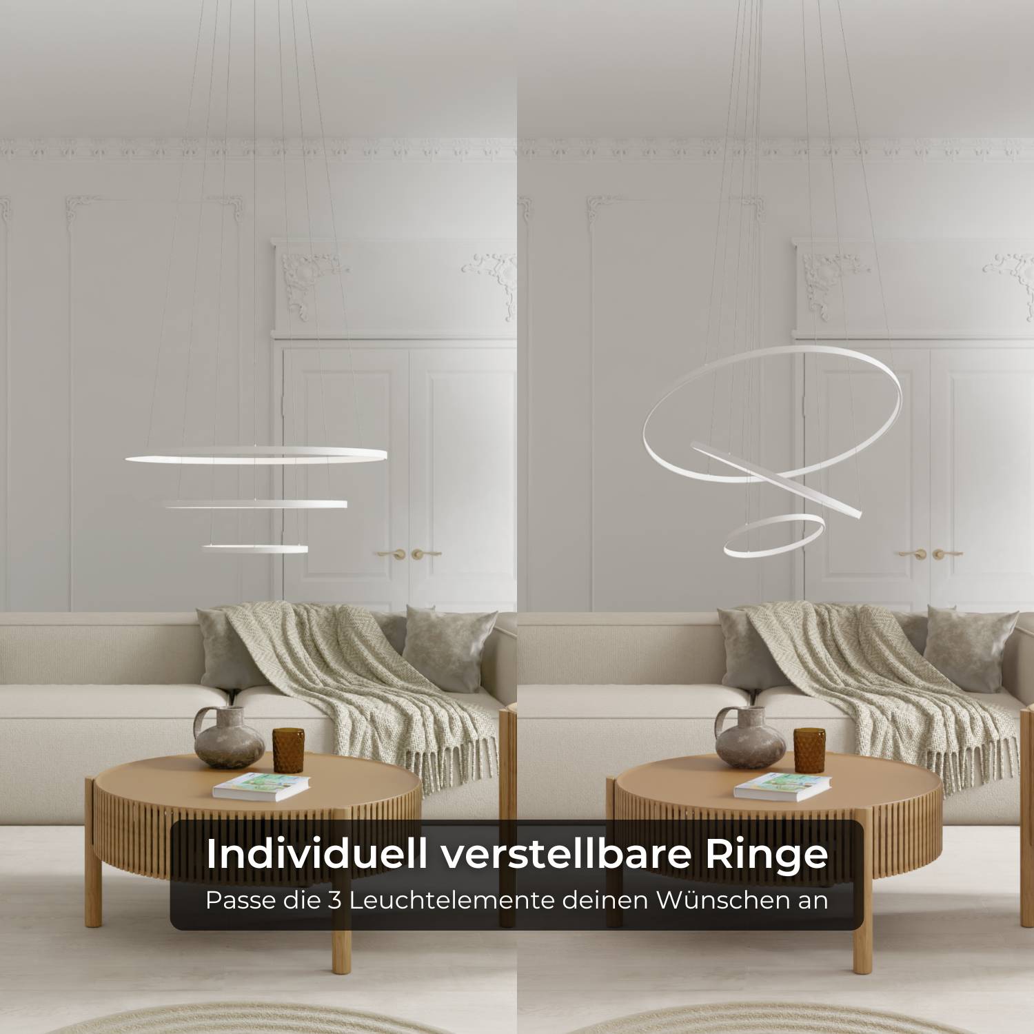 Omeva Pendant Light | Floating Ring Design, Slender Wires