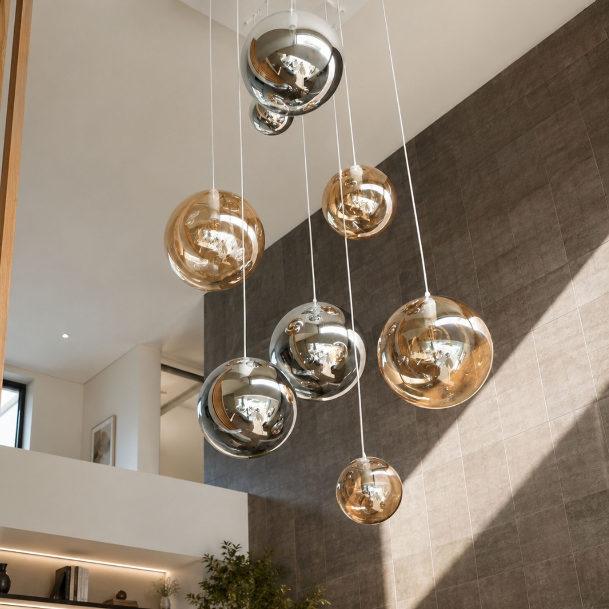 Bela Orb Glass Ball Pendant Light | 5m Suspension, E27 Socket