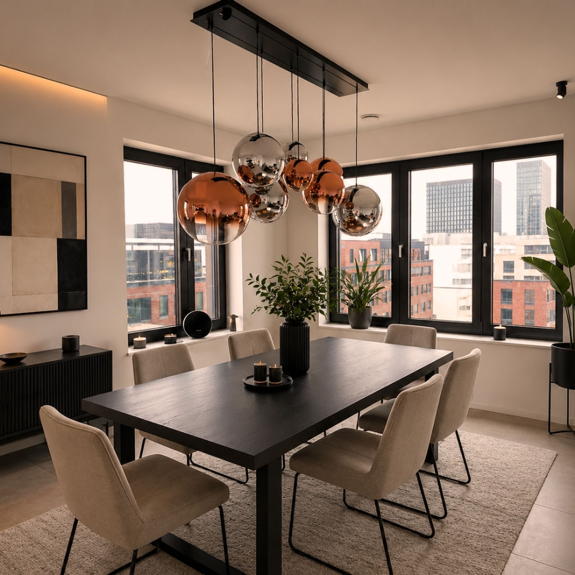 Bello Orb Pendant Lamp | 8-Flame, Customizable Glass Spheres