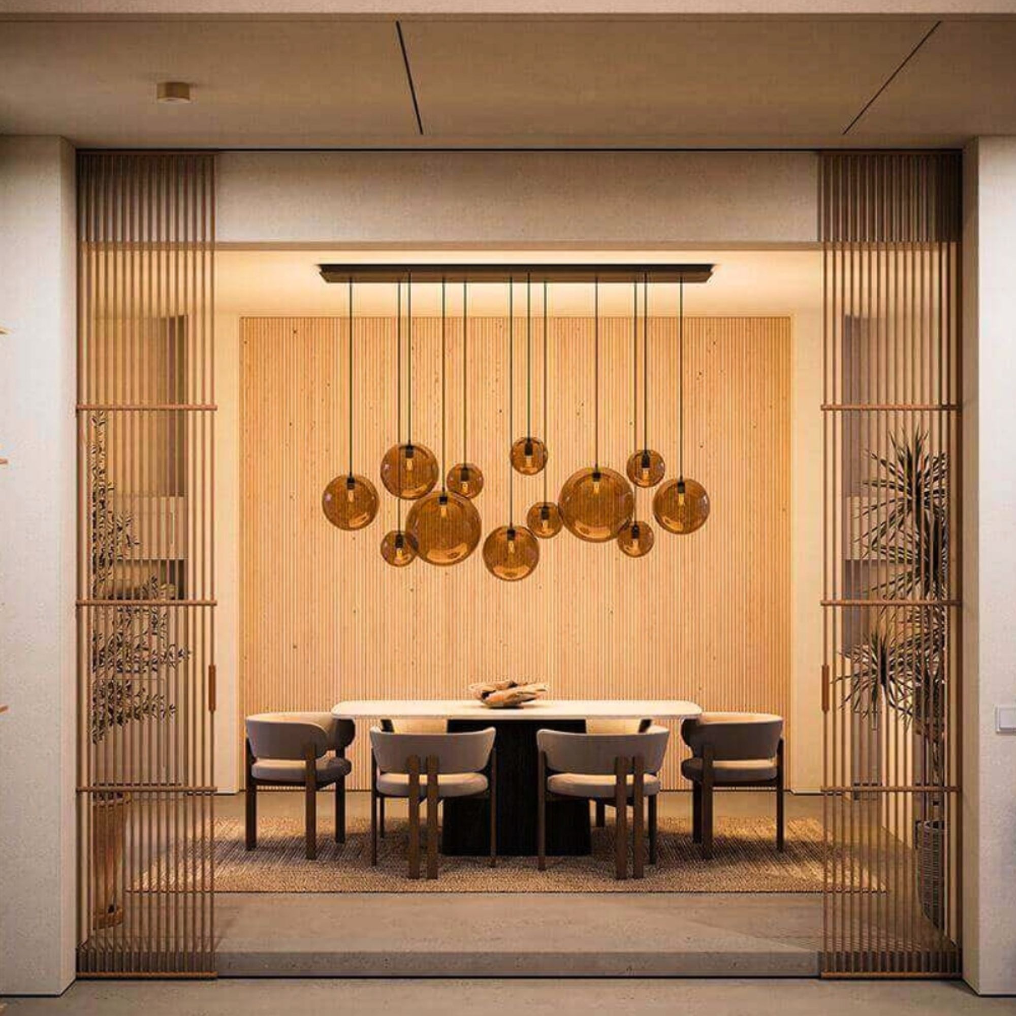 Bela Pendant Lamp | Hand-Blown Glass, 150cm Black Textile Cable