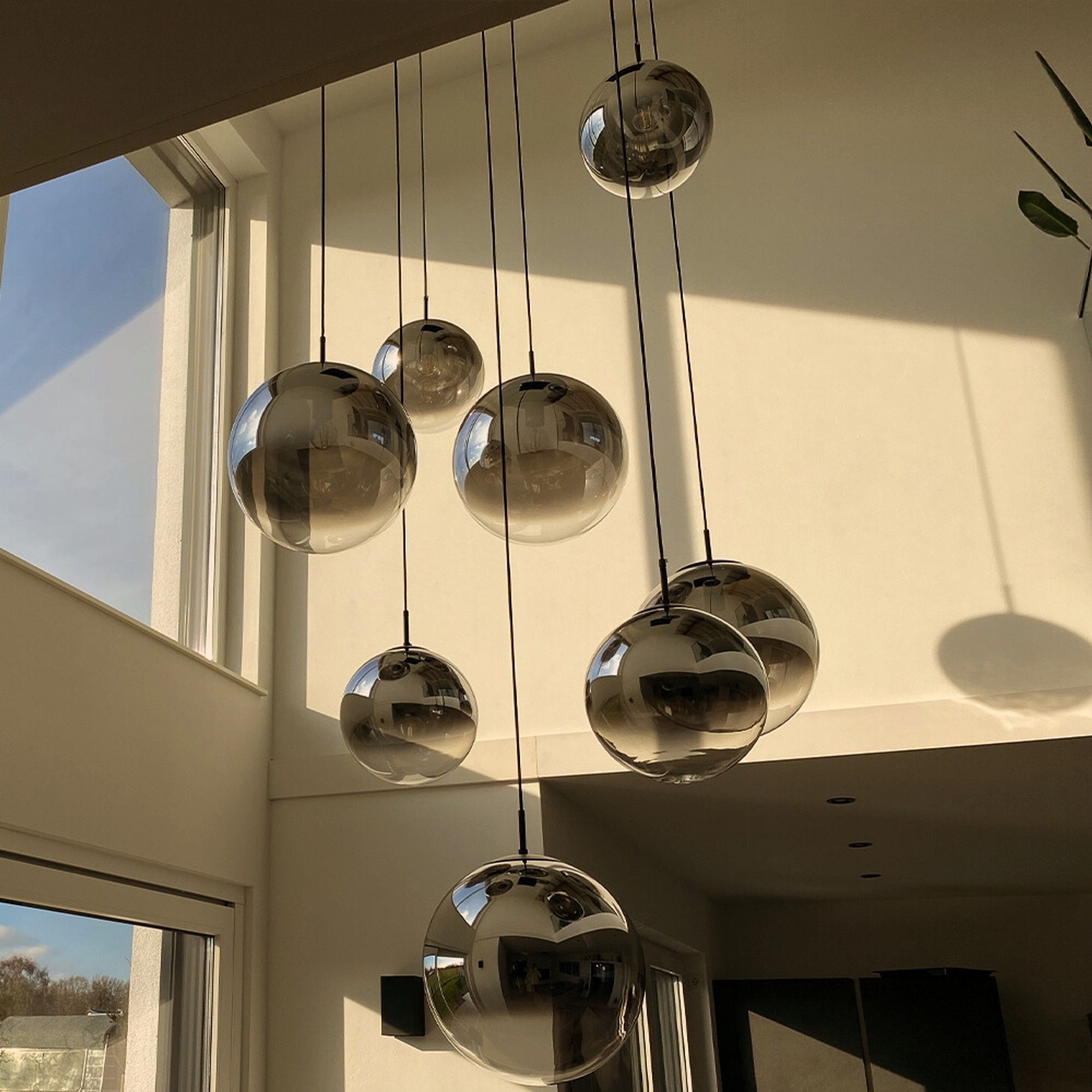 Breeza Orb Gallery Light | 5m Suspension, Clear Glass Ball