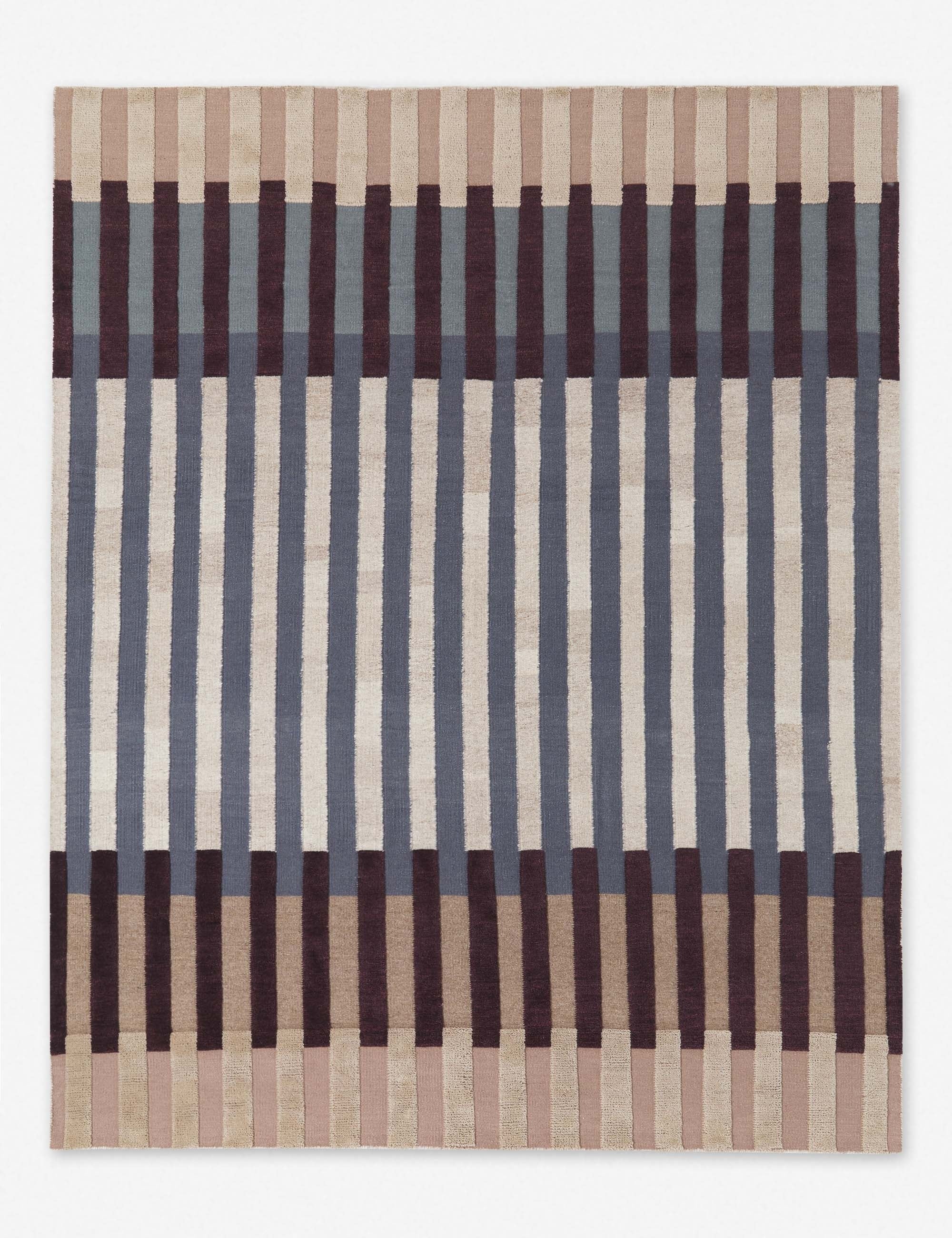 Bello Hand-Knotted Wool Rug | Geometric Design, High-Low Texture
