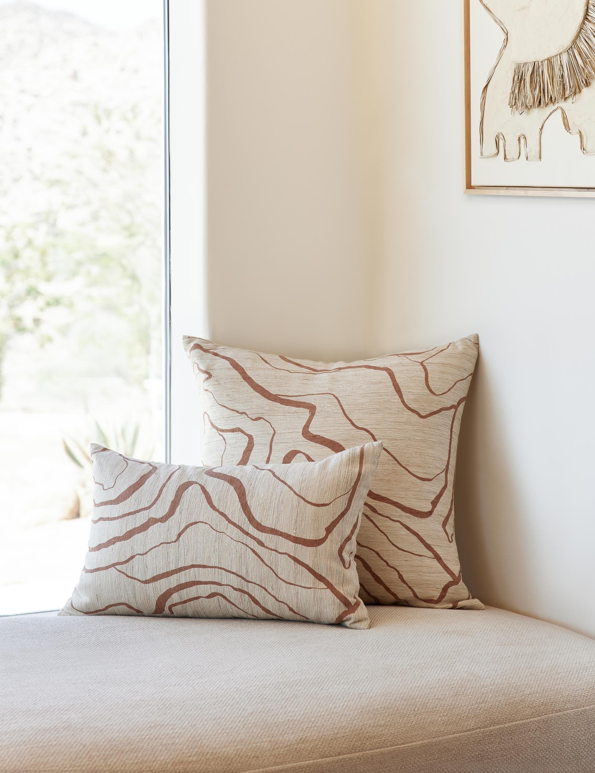 Bello Accent Pillow | Raw Silk, Textured Design