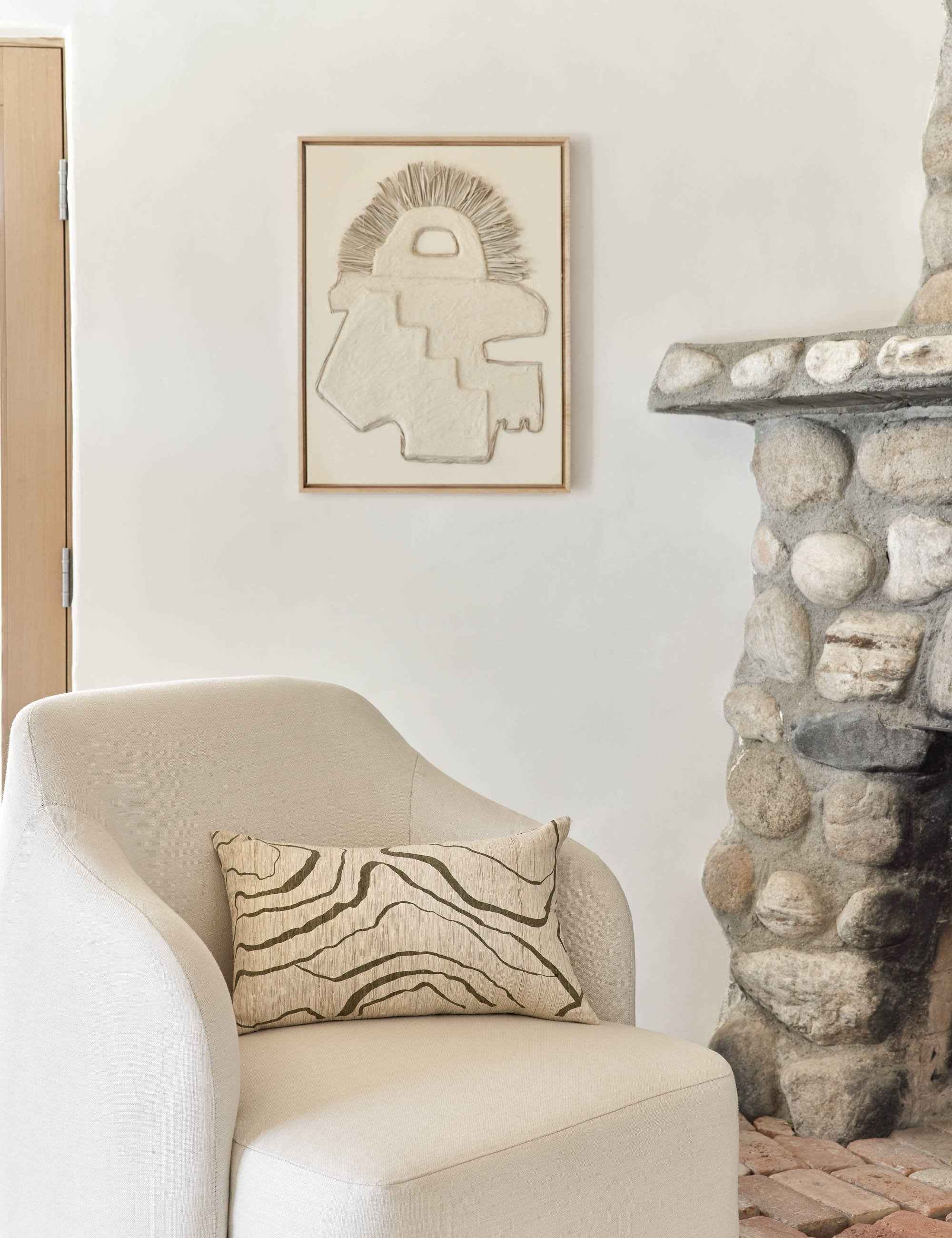 Crest Accent Pillow | Raw Silk, Textured Design