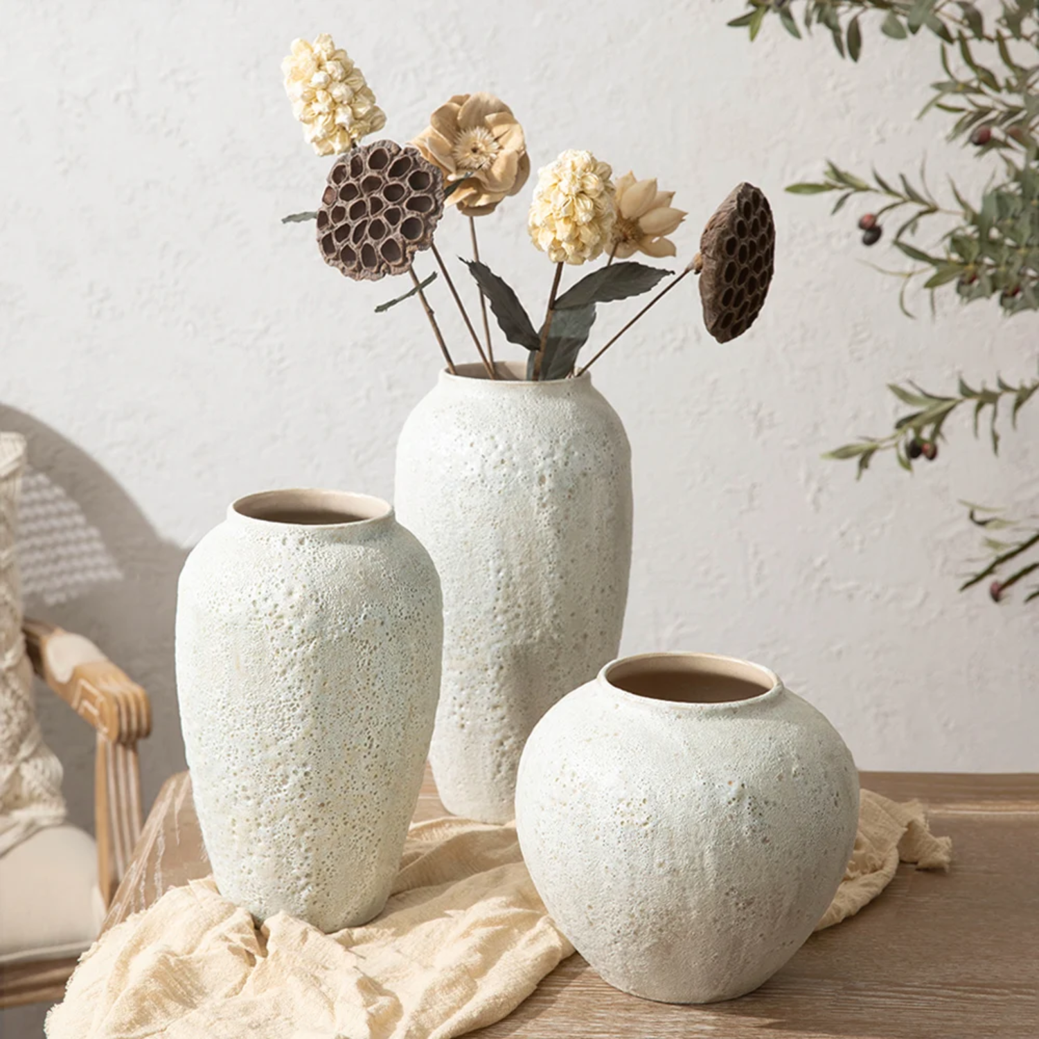 Bela 3-Tiered Ceramic Planters | Nordic Design, Handcrafted Finish