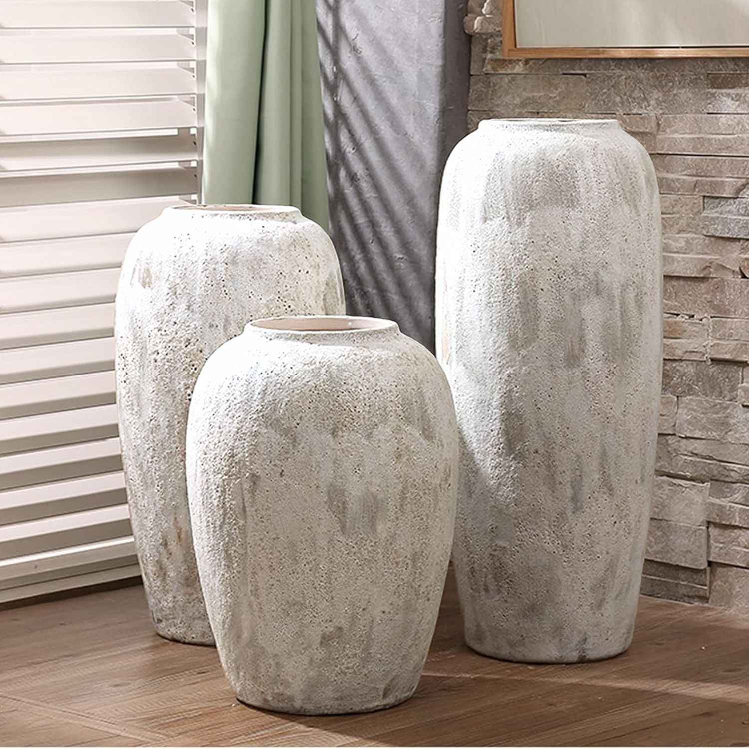 Bela Rustic Ceramic Planters | Handcrafted Nordic Design, Wide Mouth