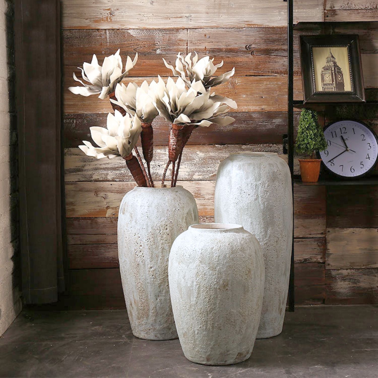 Bela Rustic Ceramic Planters | Handcrafted Nordic Design, Wide Mouth